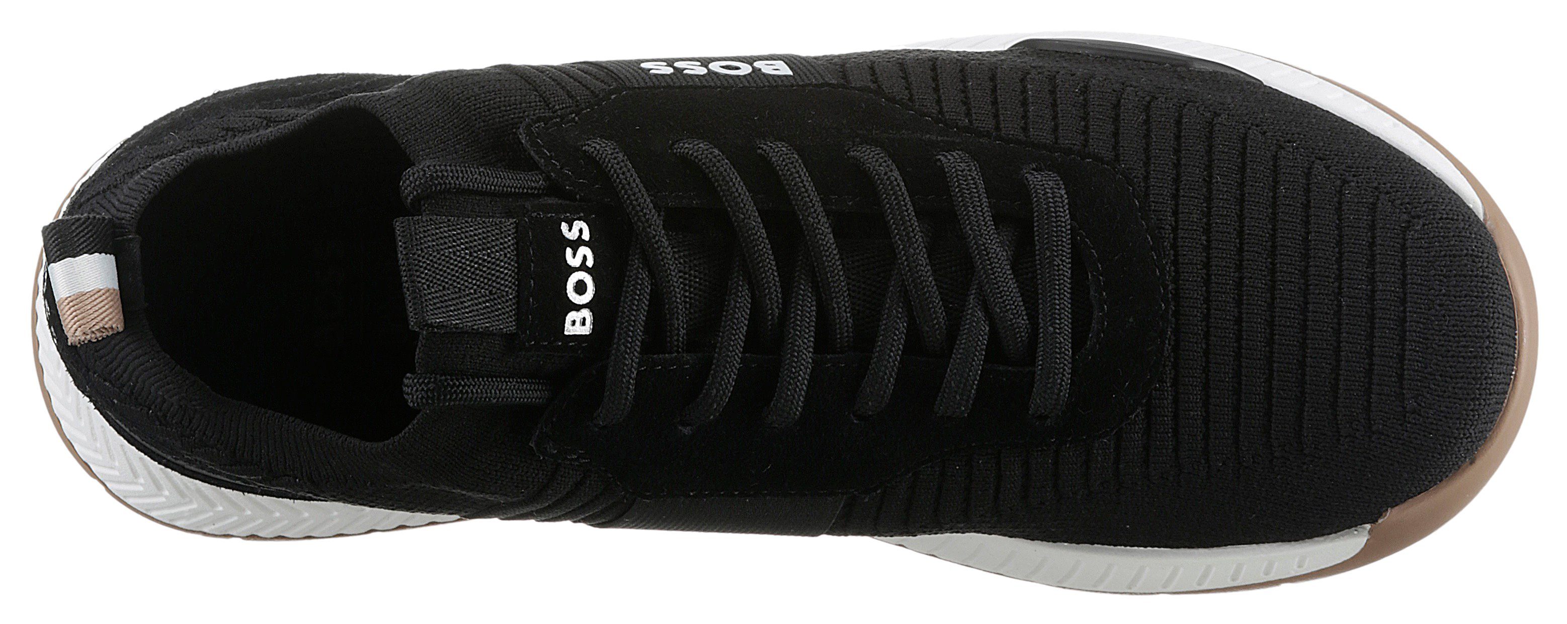 Sneaker Slip-On Einstieg BOSS Titanium_Runn schwarz elastischem mit