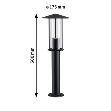 Paulmann Pollerleuchte Classic IP44 500mm 2200K 4,3W 420lm 230V Schwarz E27 Metall, LED fest integriert, insektenfreundlich