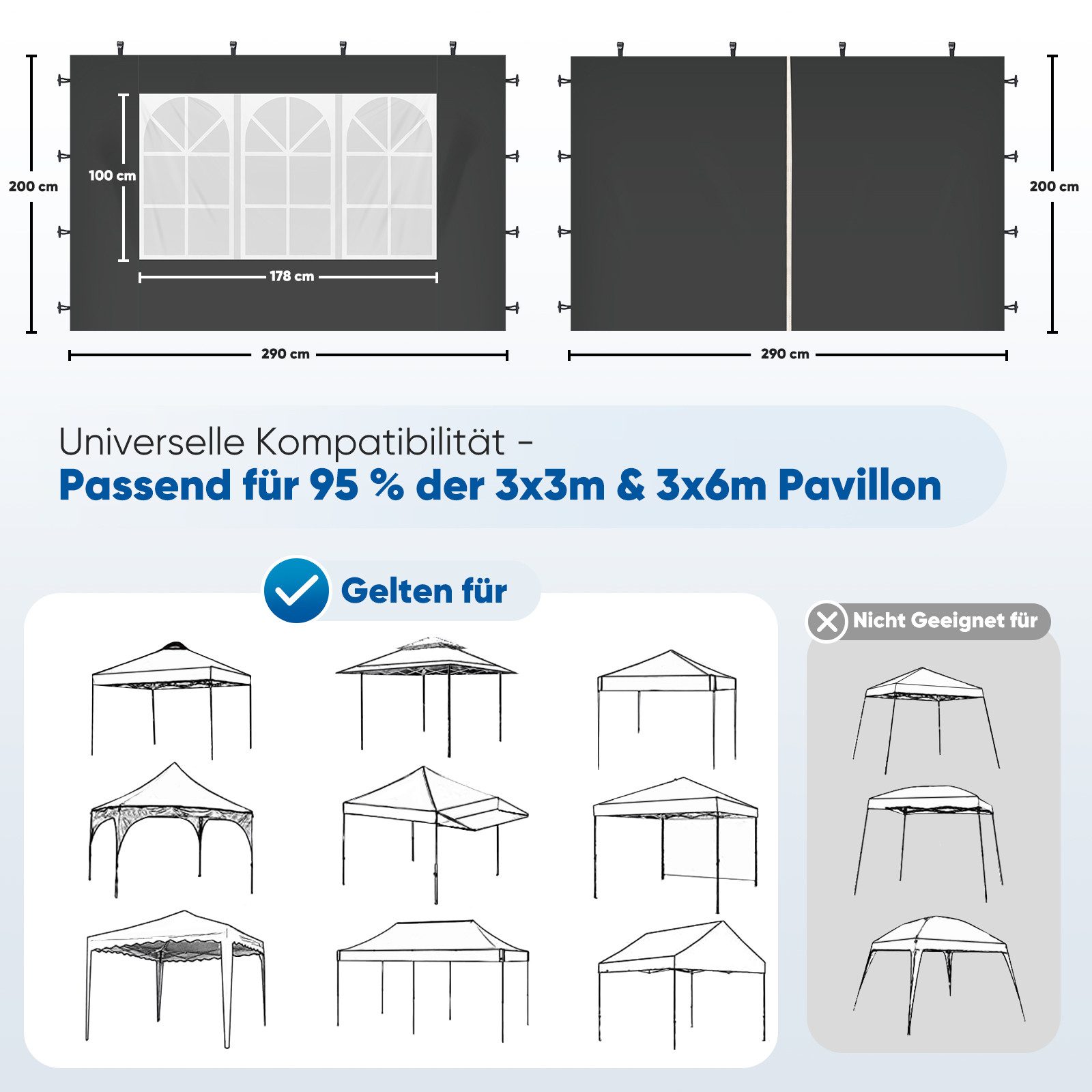 Sekey Pavillonseitenteil 2er Set Pavillon Seitenteile günstig online kaufen