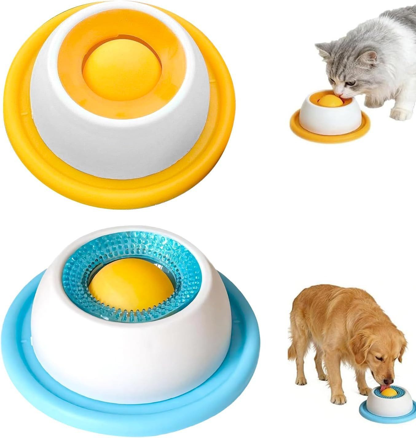 FELIXLEO Snackball 2 Stück Schleckball Hund Leckspielzeug mit Drehkugel für Hunde, (4-tlg)