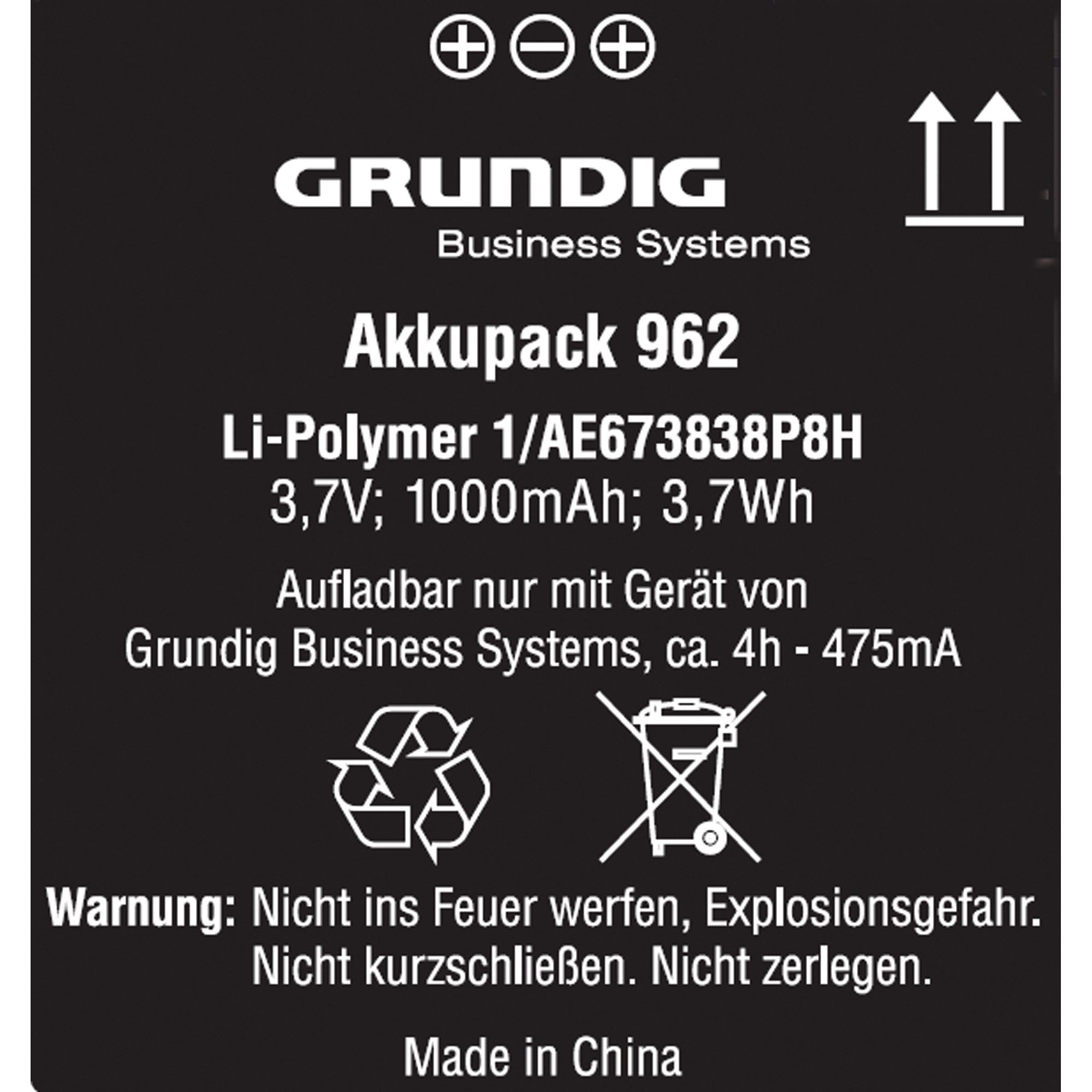 Grundig Akku 962 für Digta 7-Serie gcm9620 Batterie
