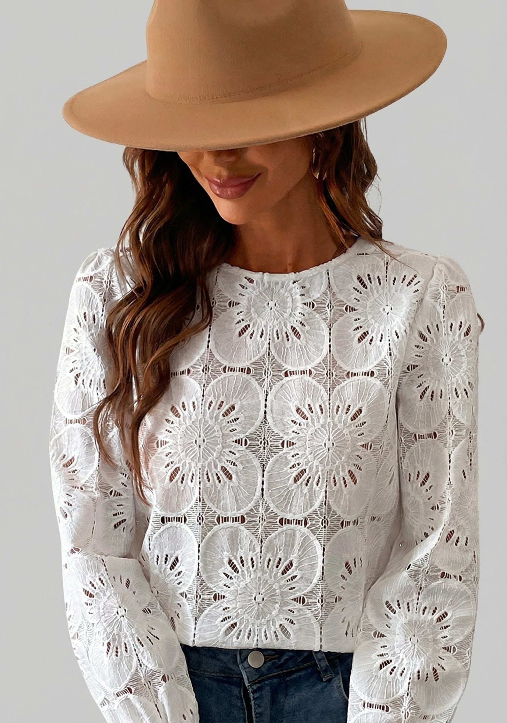 Cupshe Blusentop Romantisches Strick Top aus Spitze günstig online kaufen