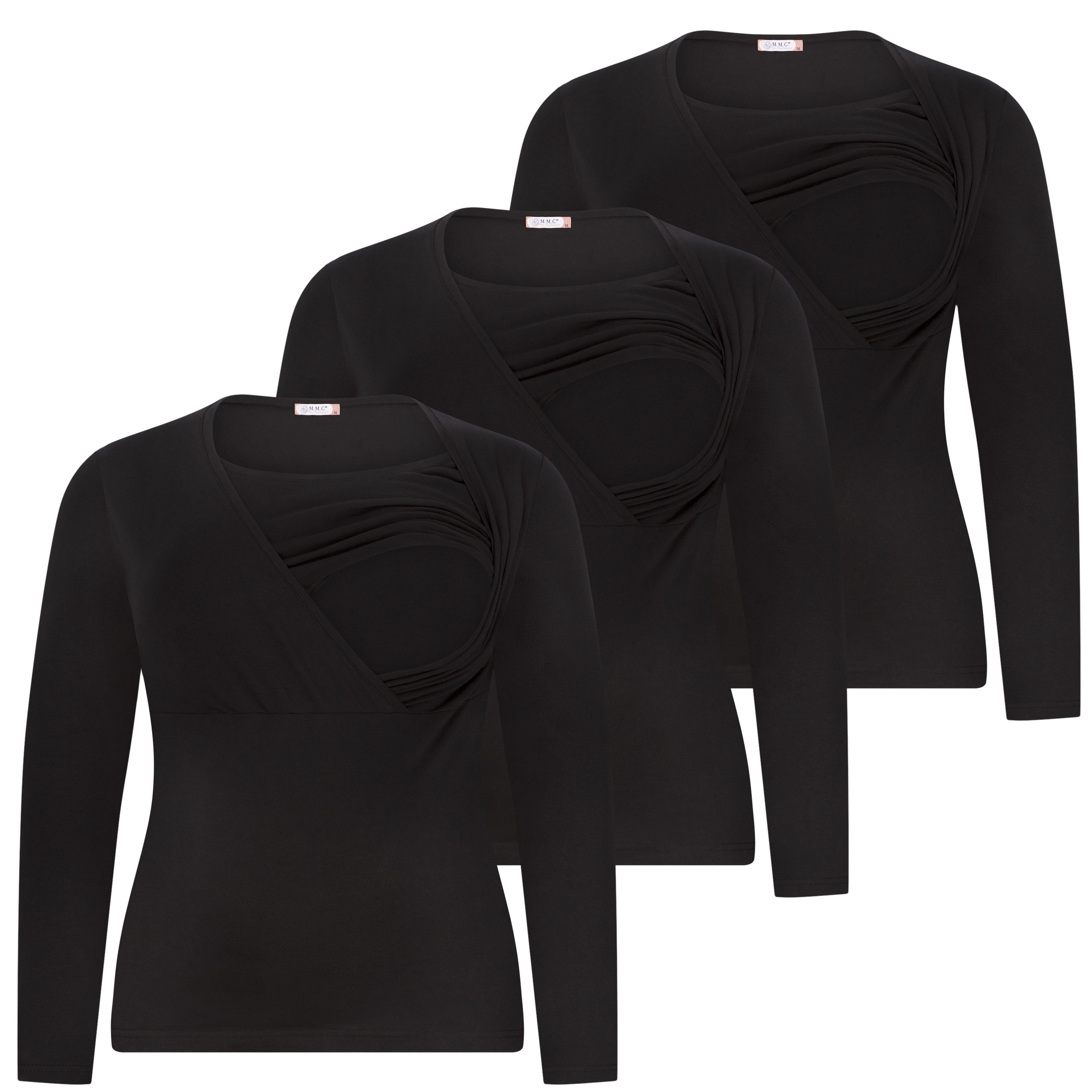 M.M.C. Stillshirt Langarm Umstandsshirt 3er Set Мода для кормящих мам (3-tlg) Umstandsmode
