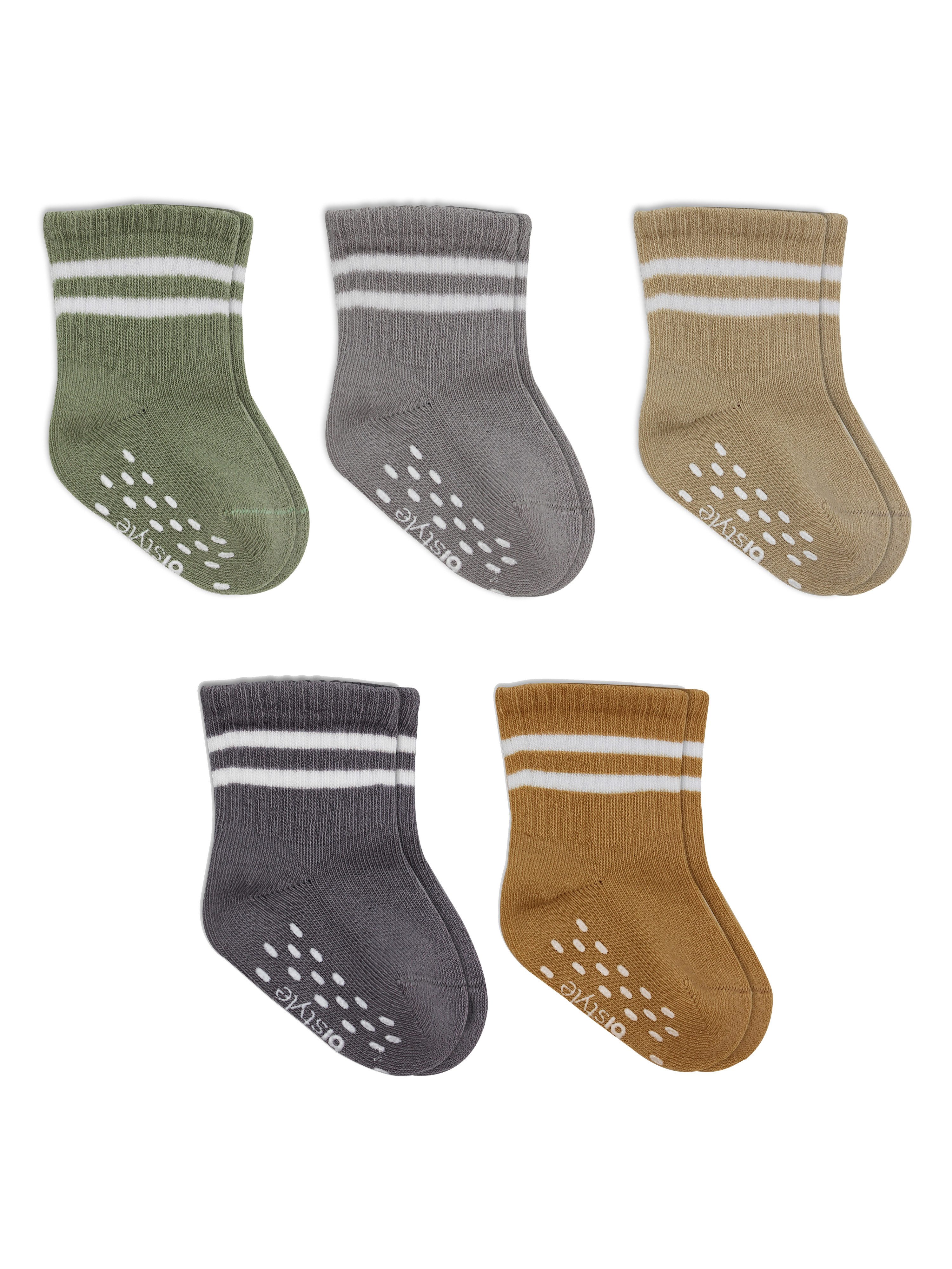 bistyle Basicsocken (5er Pack) ABS für Babys Jungen Mädchen Babysocken (Set, 5-Paar, 5er-Pack) Anti-Rutsch Bio-Baumwolle GOTS ohne drückende Naht 6 Monate - 3 Jahre