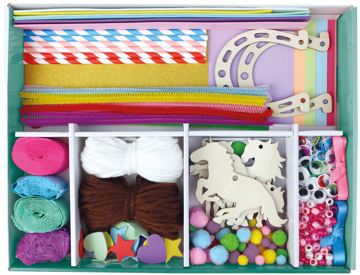 Lena® Kreativset Bastelkoffer Pferde, Premium, (400-tlg)