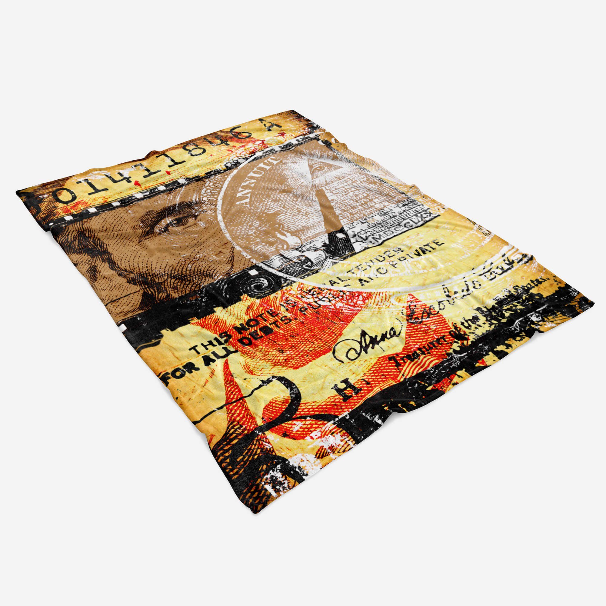 Fotomotiv Art Handtuch Handtuch Saunatuch Nahau, (1-St), Handtücher Baumwolle-Polyester-Mix mit Kuscheldecke Strandhandtuch Dollarschein Sinus