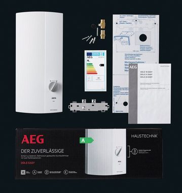 AEG Haustechnik Komfort-Durchlauferhitzer DDLE EASY 21 kW, guter Warmwasserkomfort, elektronisch, min. 42 °C, max. 55 °C, zwei feste Temperatureinstellungen für Dusche und Spüle