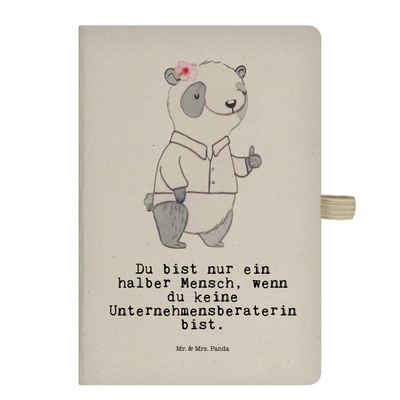 Mr. & Mrs. Panda Notizbuch Unternehmensberaterin Herz - Transparent - Geschenk, Tagebuch, Rente, Mr. & Mrs. Panda, Nachhaltige Baumwolle