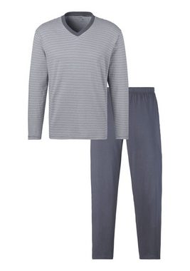 le jogger® Pyjama (Packung, 4 tlg., 2 Stück) mit garngefärbten Streifen