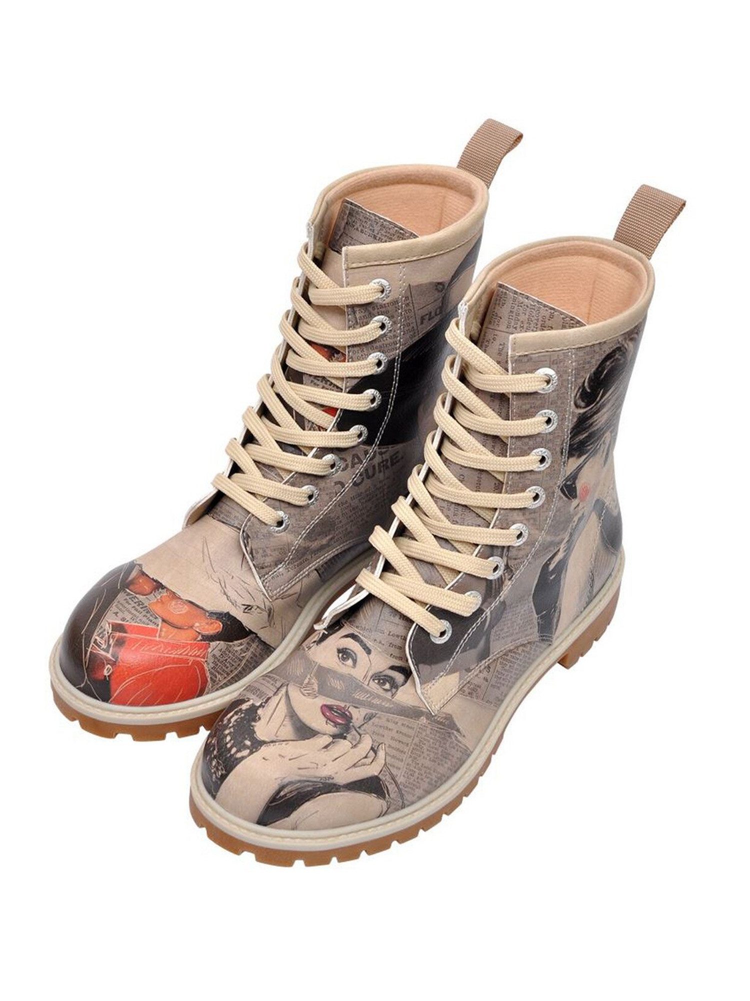 DOGO Long Boots Schnürstiefel Go Back To Being Yourself Damen Schnürboots Handgefertigt