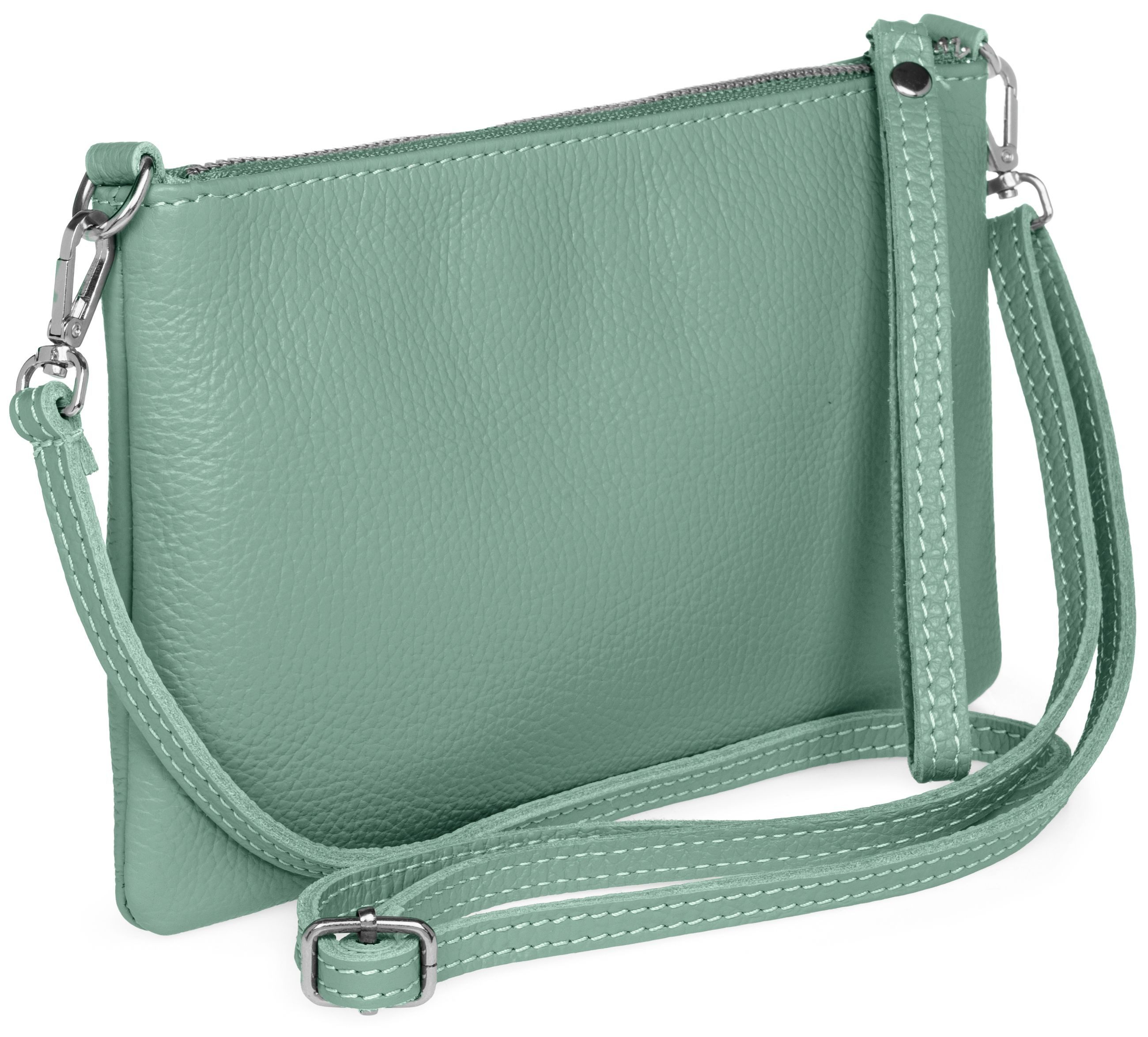 Caspar Clutch Abendtasche Kompakte Damen Leder Tasche - CLASSIC LINE - Modell No.834, leicht, elegant & unempfindlich - 100% Echtleder - Handmade in Italy