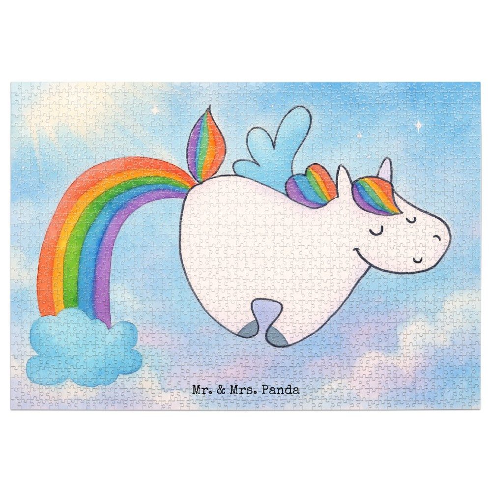 Mr. & Mrs. Panda Puzzle Einhorn Fliegendes Pferd Design, Puzzle 1500 Teile, Weiß, Glitzer, 20, 1500 Puzzleteile, Regenbogen Realität 500 Teile Puzzle