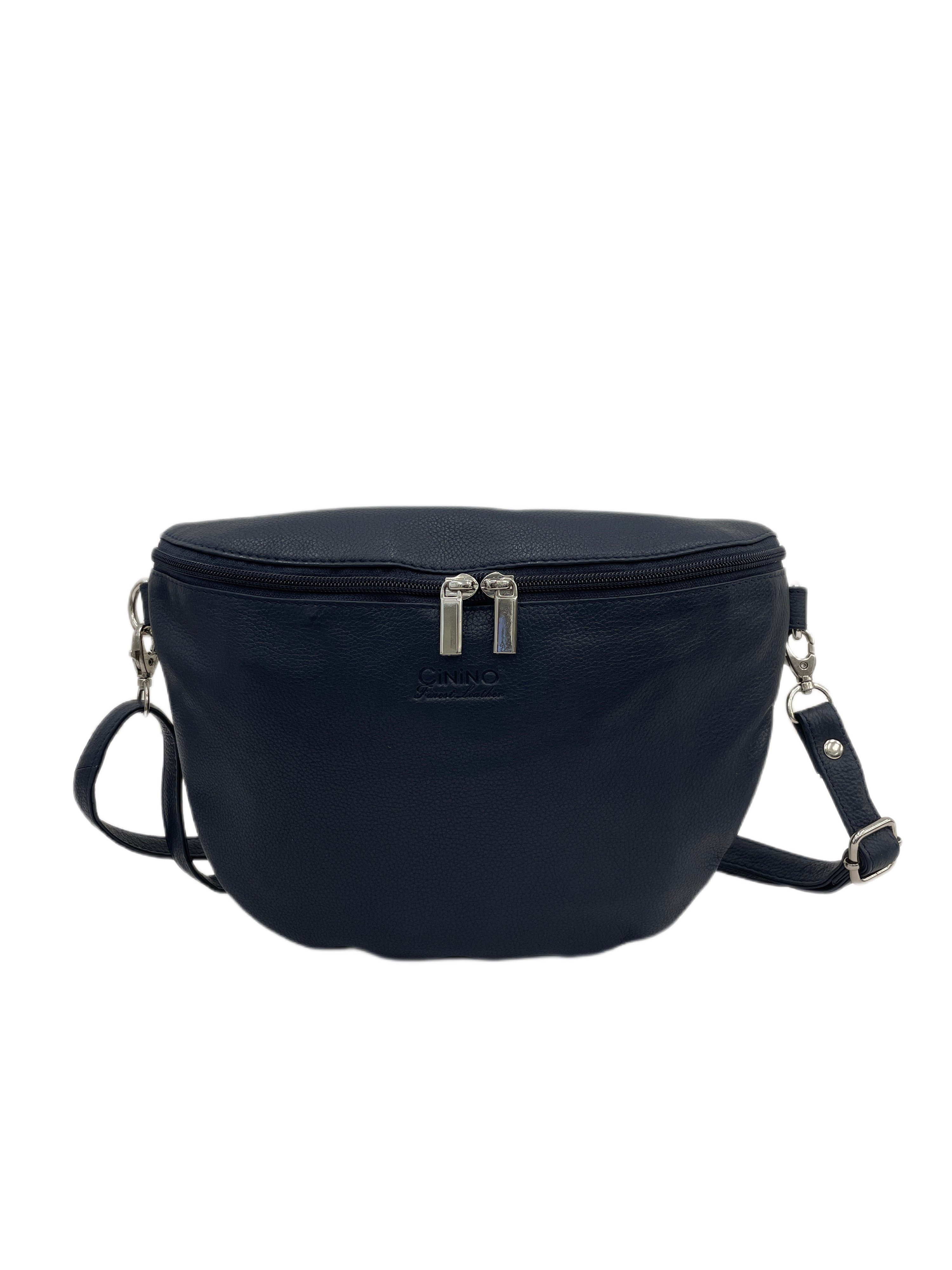 Cinino Handtasche C7015, Bauchtasche Ledertasche mit abnehmbaren Lederriemen