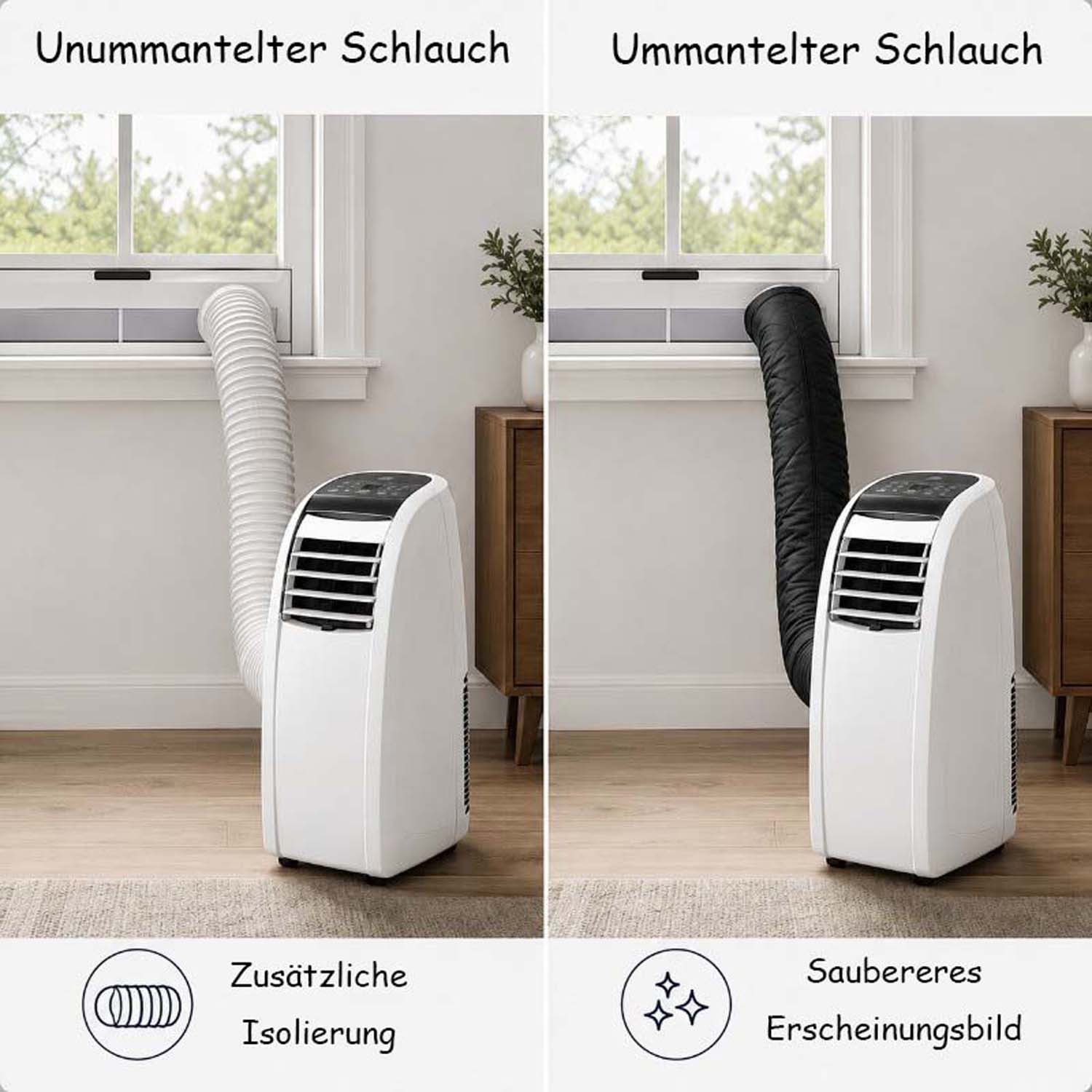 Diwzbyn Dampfsperrklebeband Isolierhülle für mobile Klimaanlagen-Abluftschläuche – Bild 3 von 5