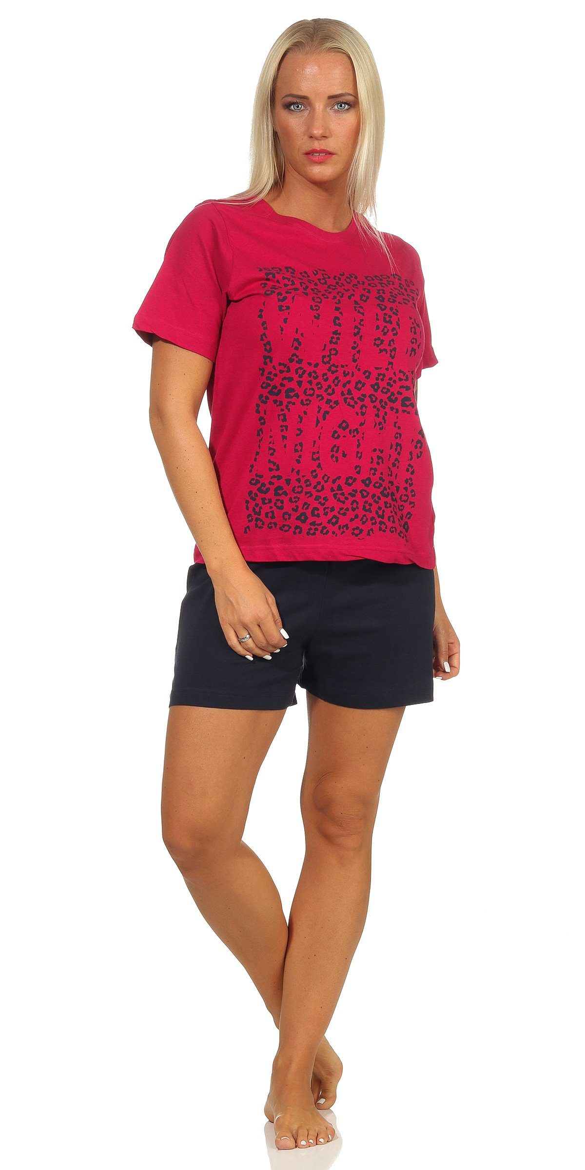Moonline Schlafanzug Kurzer Damen Pyjama Schlafanzug günstig online kaufen