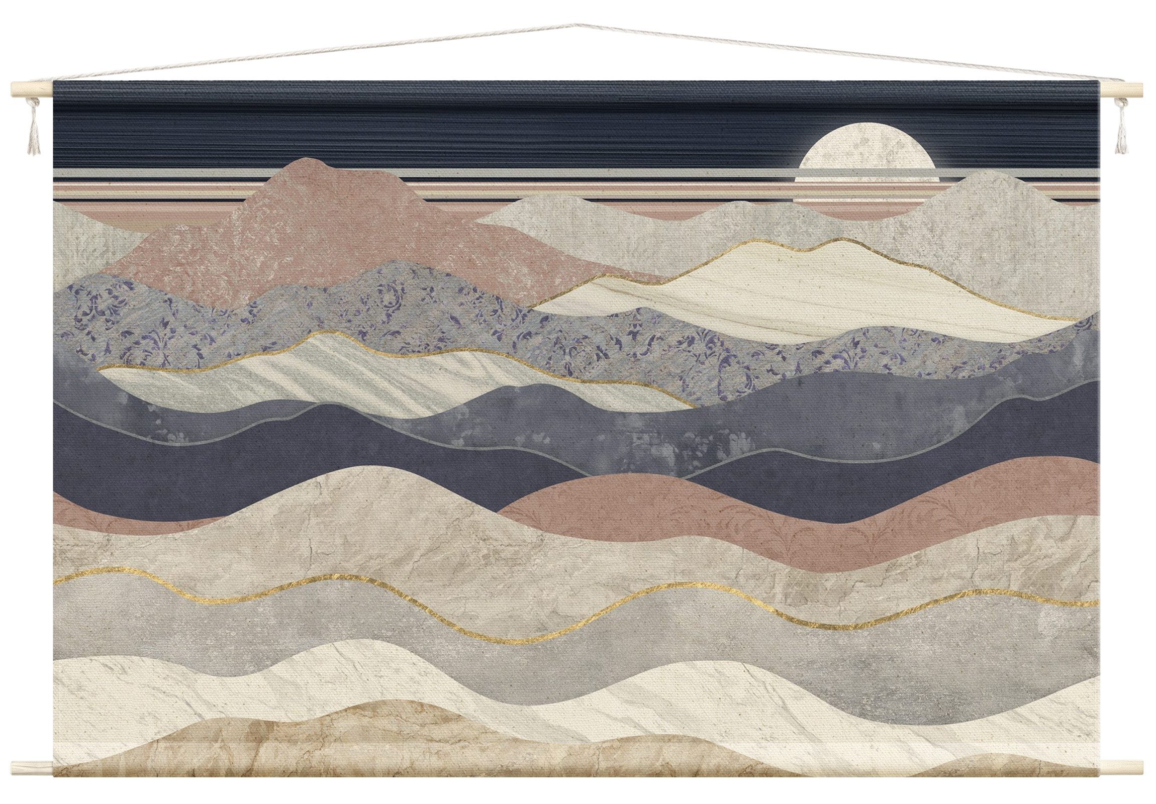 Bilderdepot24 Wandteppich modern Natur grau, rechteckig, Höhe: 2.6 mm, großes Wandbild aus Natur-Baumwolle Wandbehang Stoffbild Tuch Wollseil