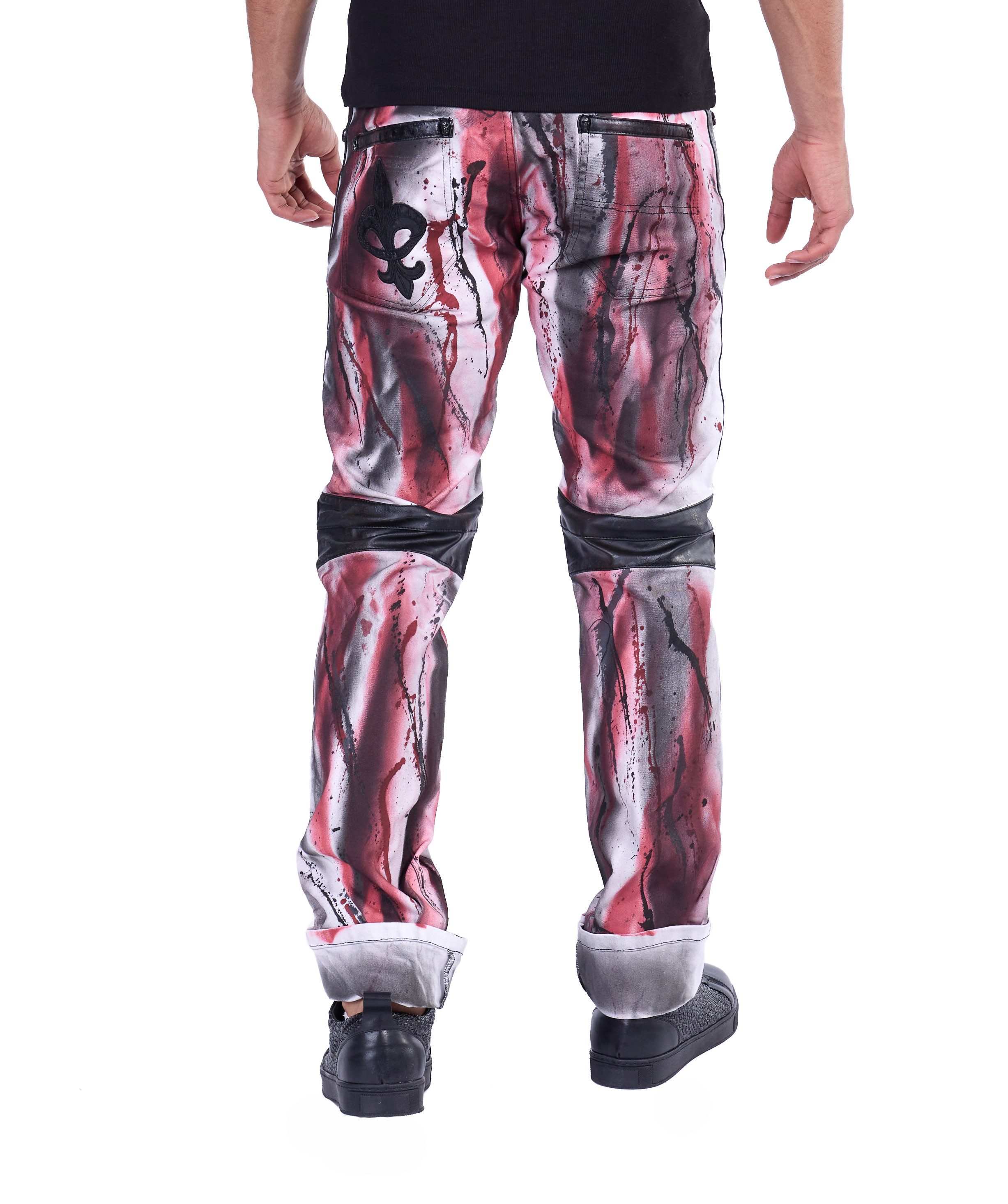 KINGZ Regular-fit-Jeans Extravagante KINGZ Designer Biker Jeans Weiß W38/L34