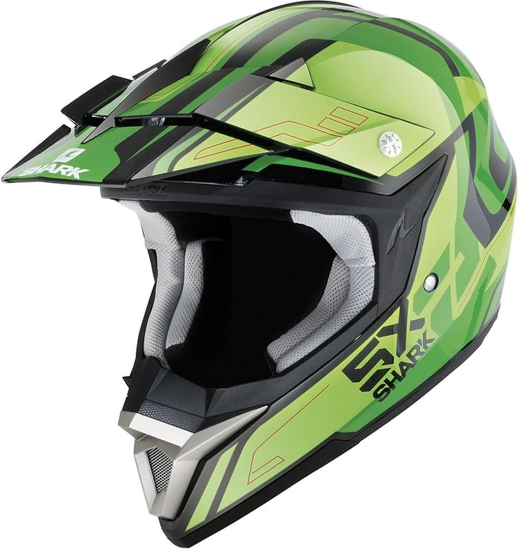 Motorradhelm Shark Sx2 Bhauw Crosshelm, Schwarz/Grün, Gr. M