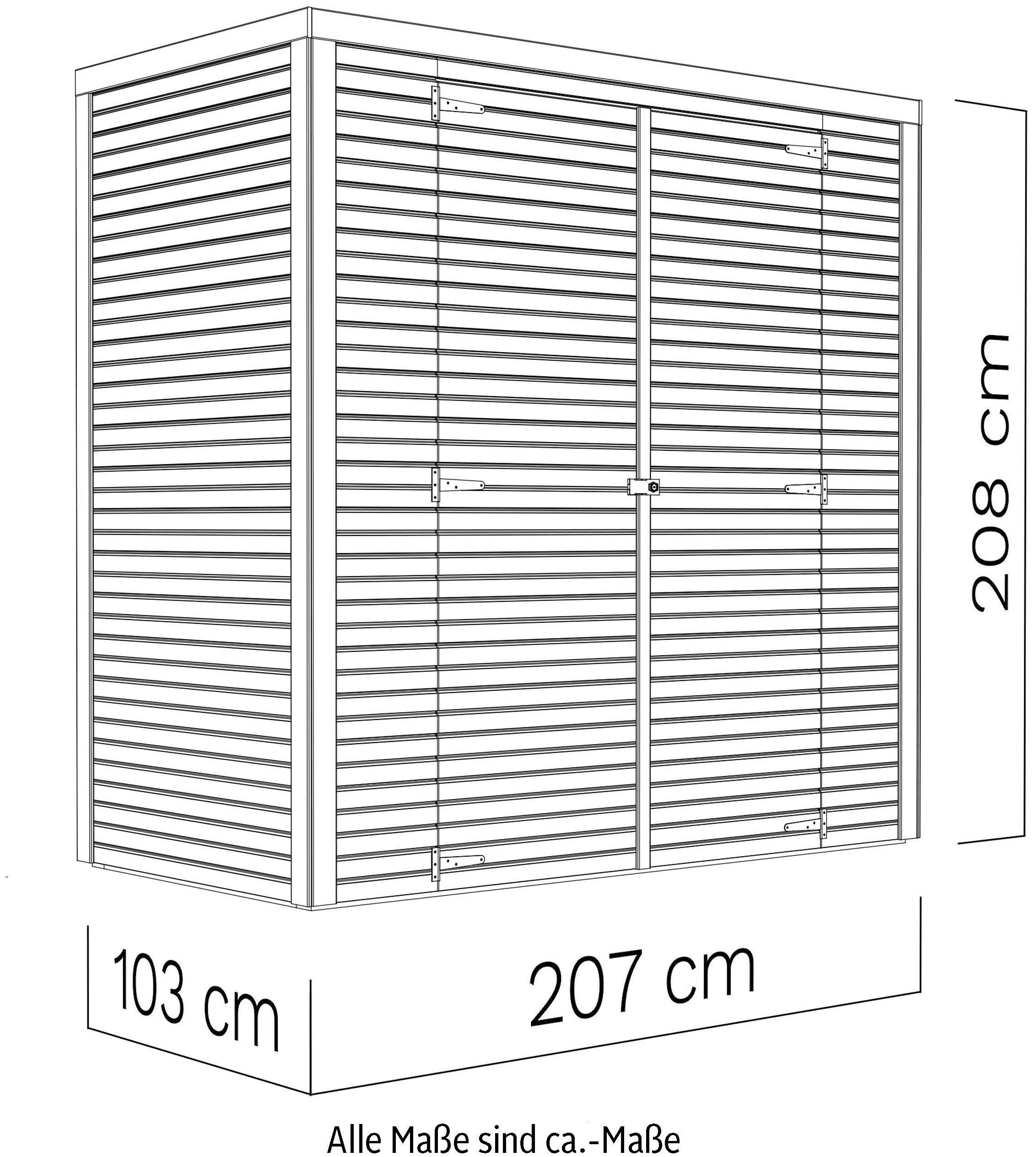 Beno cm Flachdach, 1 BxT: Gartenhaus 207x110 KONIFERA Fineline