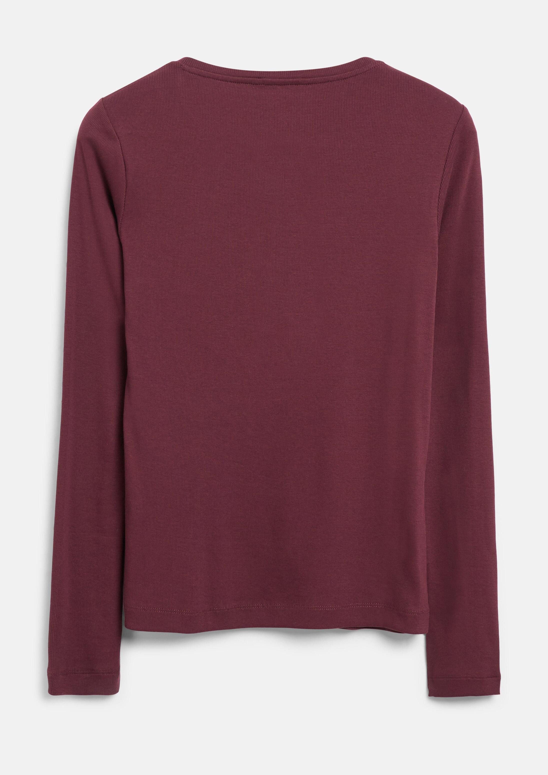 s.Oliver Langarmshirt T-Shirt Geripptes Henley-Shirt – Bild 3 von 5