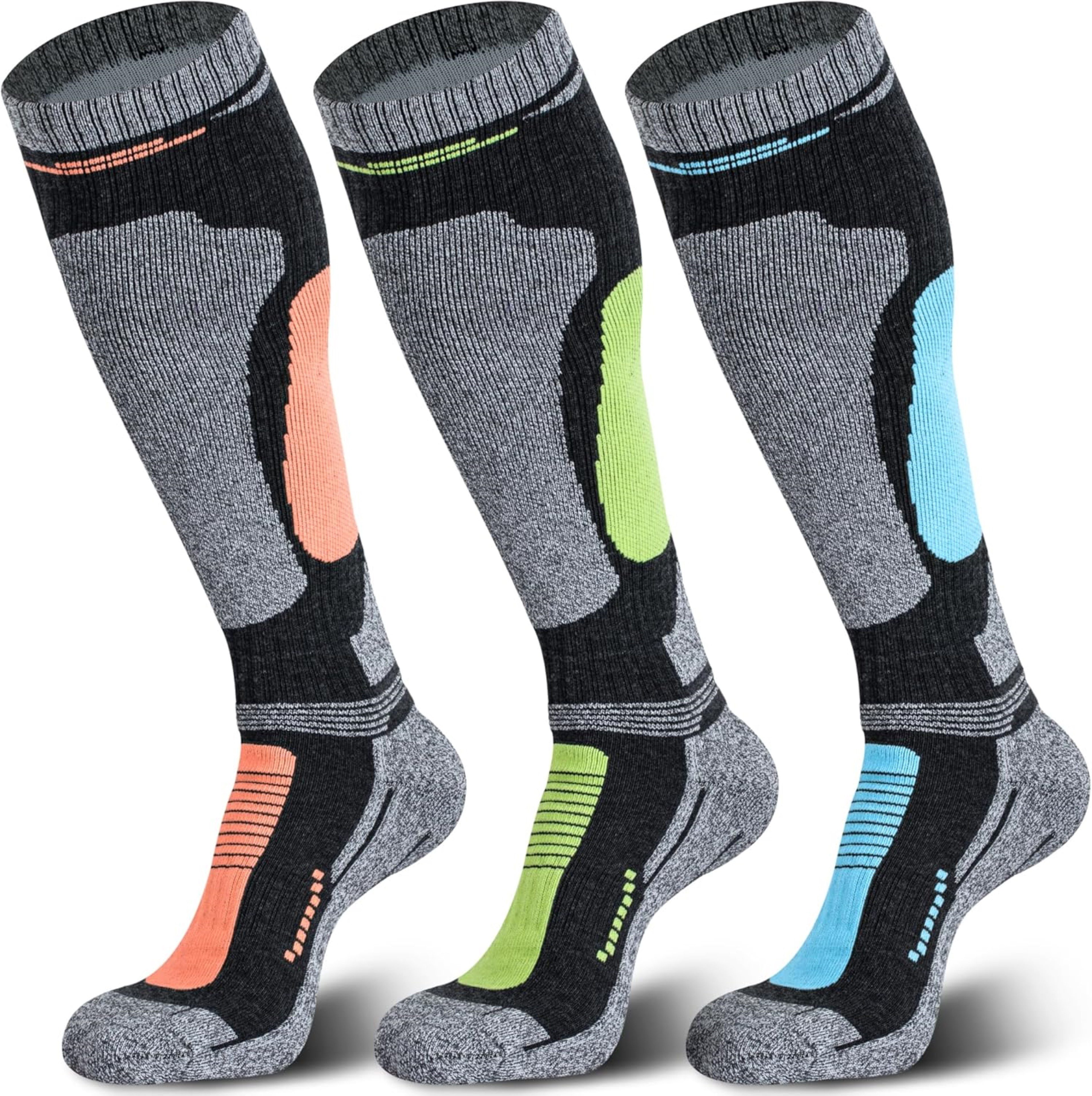 LaCute Skisocken Thermo Skisocken Merinowolle 3er-Set für Damen & Herren Outdoor (3er-Pack funktioneller Merinowoll-Kompressionssocken, 3-Paar, 3 Paar Thermosocken für Damen & Herren aus Merinowolle) Thermo-Kompressionssocken mit Merinowolle