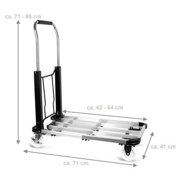 Kinzo Sackkarre Transportkarre klappbar, (Tragkraft max 150 kg, 2-St), Stapelkarre, Kisten Transportwagen, Transportkarre, Plattformwagen