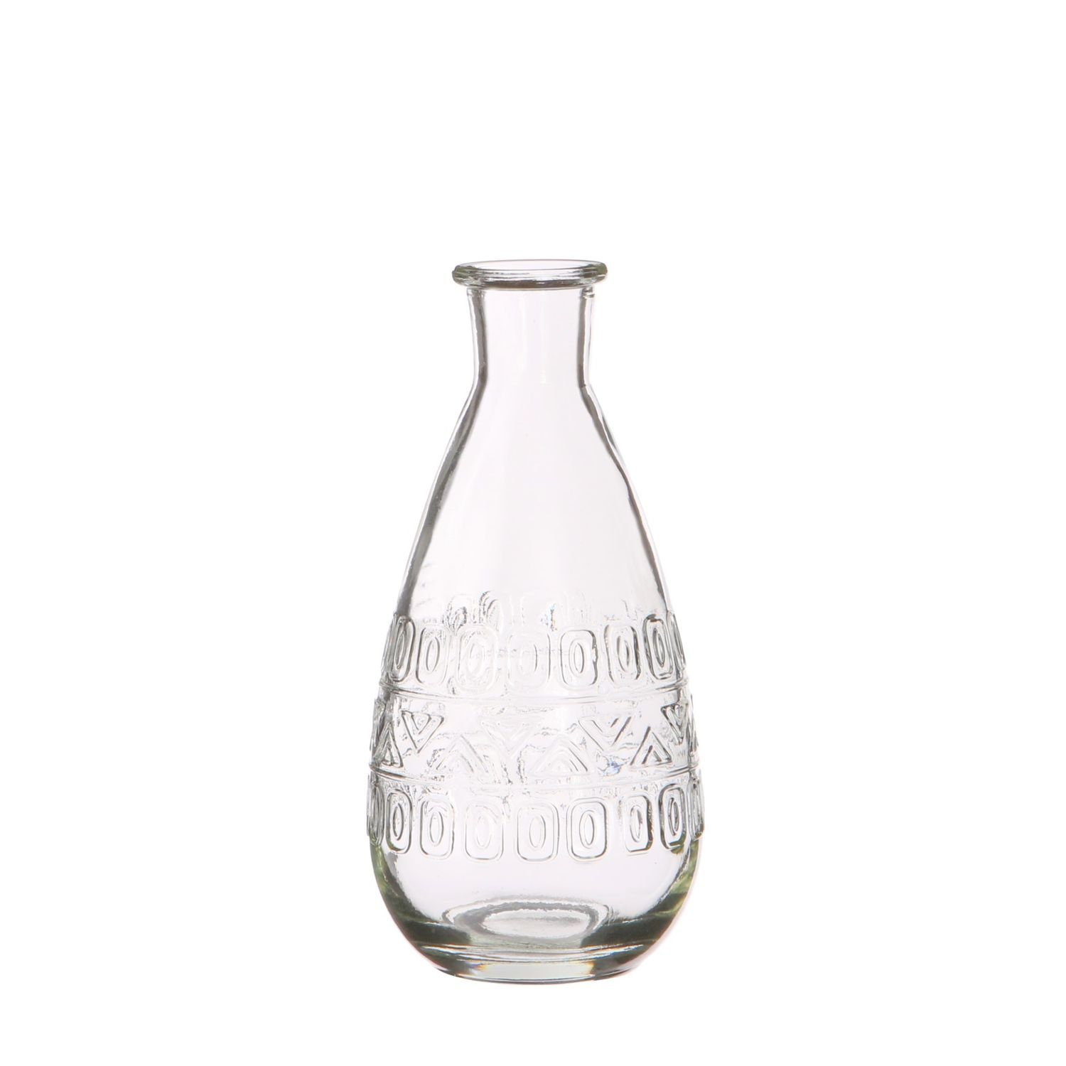 NaDeco Dekovase Glas Flasche Rome in Glasklar h. 15,8 cm Ø 7,5 cm