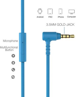 RockPapa Dualer Sound Kinder-Kopfhörer (HD-Mikrofon, anpassbares Design, faltbare Praktikabilität, langlebiges Nylonkabel, und ein stilvolles Geschenk, mit Immerse Klangerlebnisse, Freisprechmikrofon, Anpassbar & Faltbar)