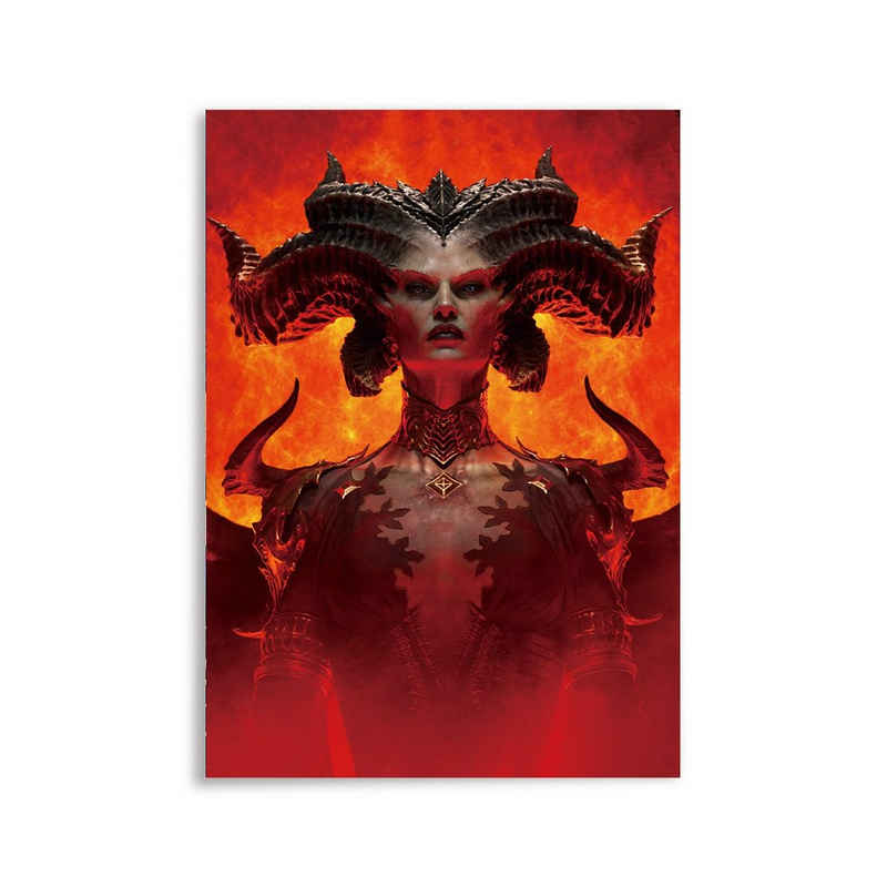GalaxyCat Wandbild Diablo Wandbild, Portrait Lilith Poster, Hartschaumplatte, 30x42cm, Portrait Lilith (1 St), Diablo Poster