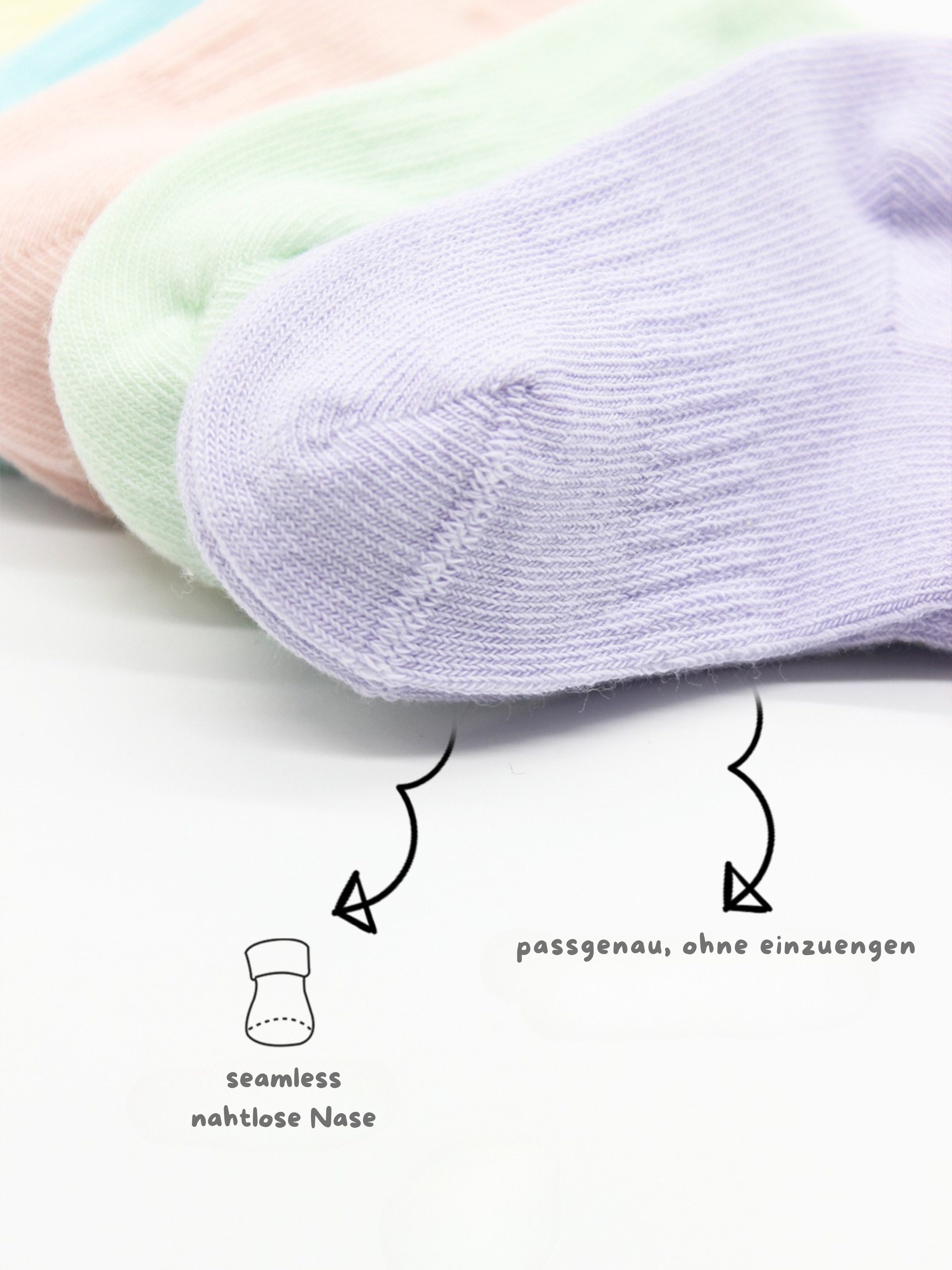 bistyle Sneakersocken (6er Pack) Sneakersocken Babys Jungen Mädchen Babysocken Kurzsocken (Set, 6-Paar, 6er-Pack) Bio-Baumwolle GOTS zertifiziert 0-6 Monate bis – Bild 2 von 4