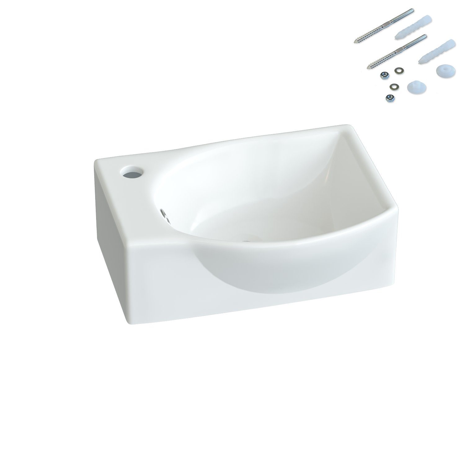 AQUABATOS Waschbecken Aufsatzwaschbecken mit/ohne Hahnloch rund günstig online kaufen
