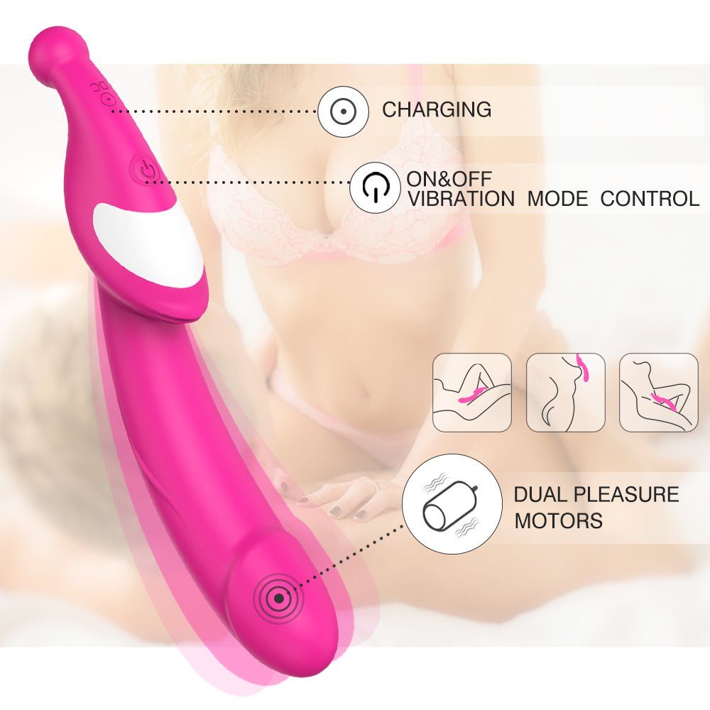 Sex 9 Doppel-Vibrator S-Hand modi 2-tlg) Spielzeug Kugelkopf Stimulation Lila, (Packung, Rosa Klitoris Vibrator