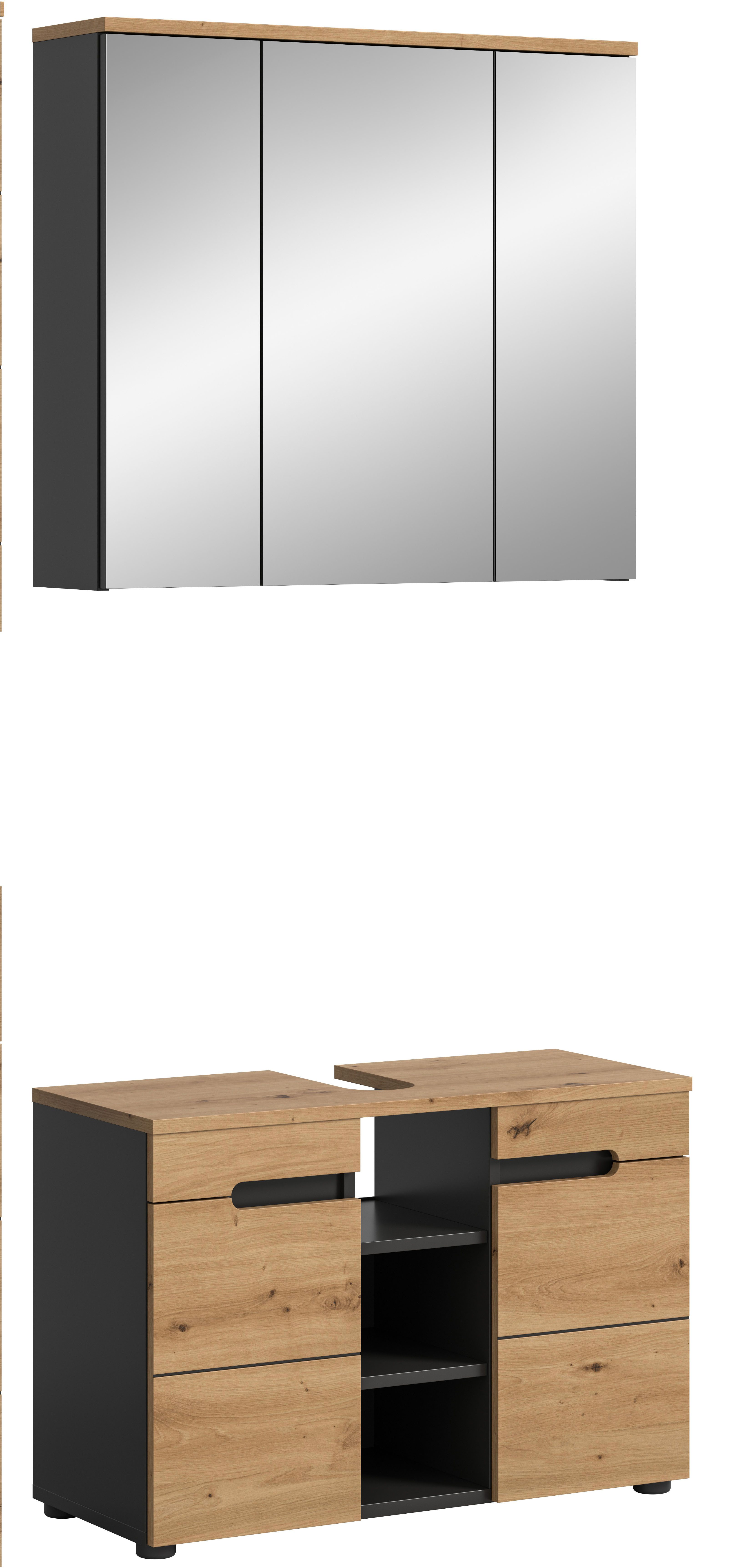 INOSIGN Badmöbel-Set REHAT, 2-teilig, Breite 80 cm, mit Grifflosen Fronten, günstig online kaufen