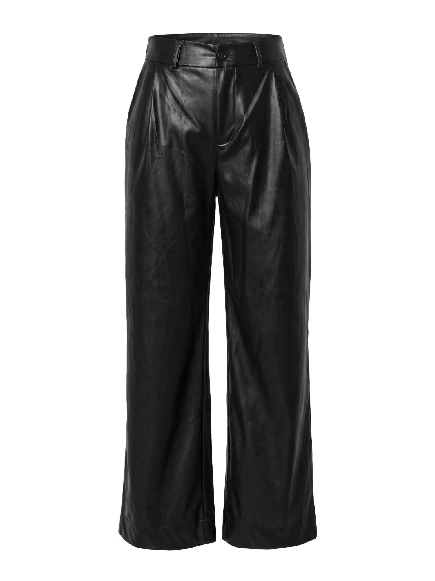 Imily Bela Lederimitathose Damen Weitbeinhose in Lederoptik (Packung, 1-tlg., 1per-Pack) in Unifarbe – Bild 2 von 5