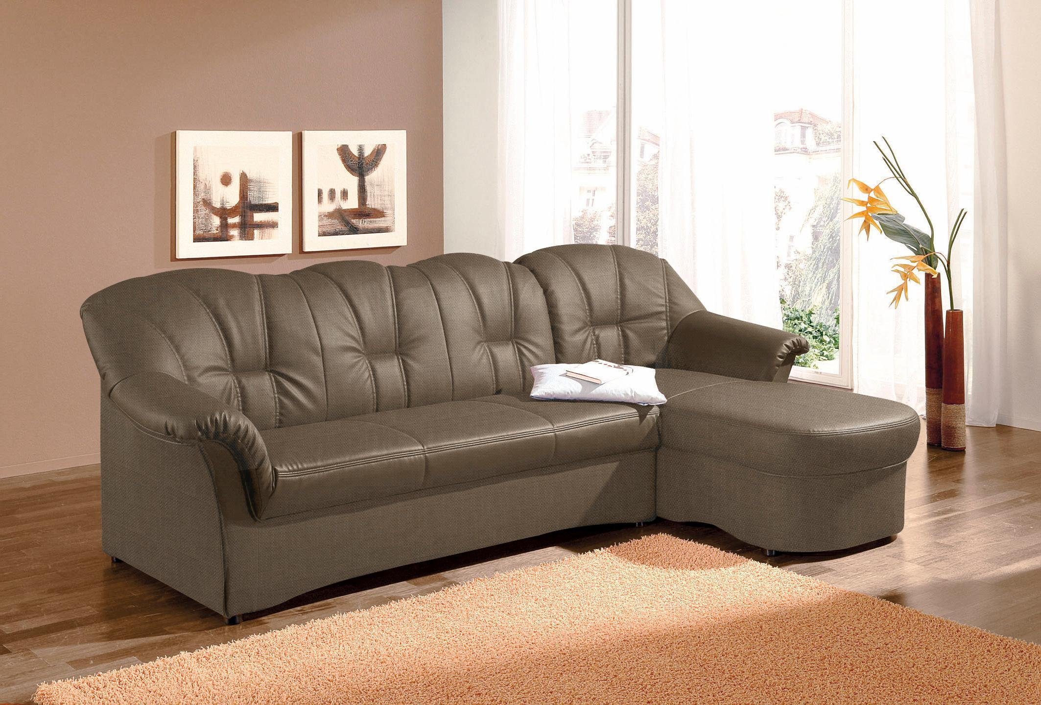 DOMO collection Ecksofa Papenburg, zeitlose Rückensteppung, günstig online kaufen