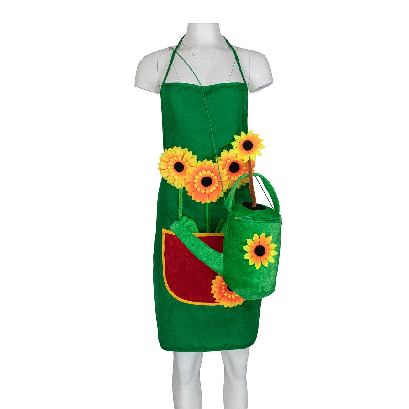 Das Kostümland Kostüm Handtasche Gießkanne mit Sonnenblumen, Grün