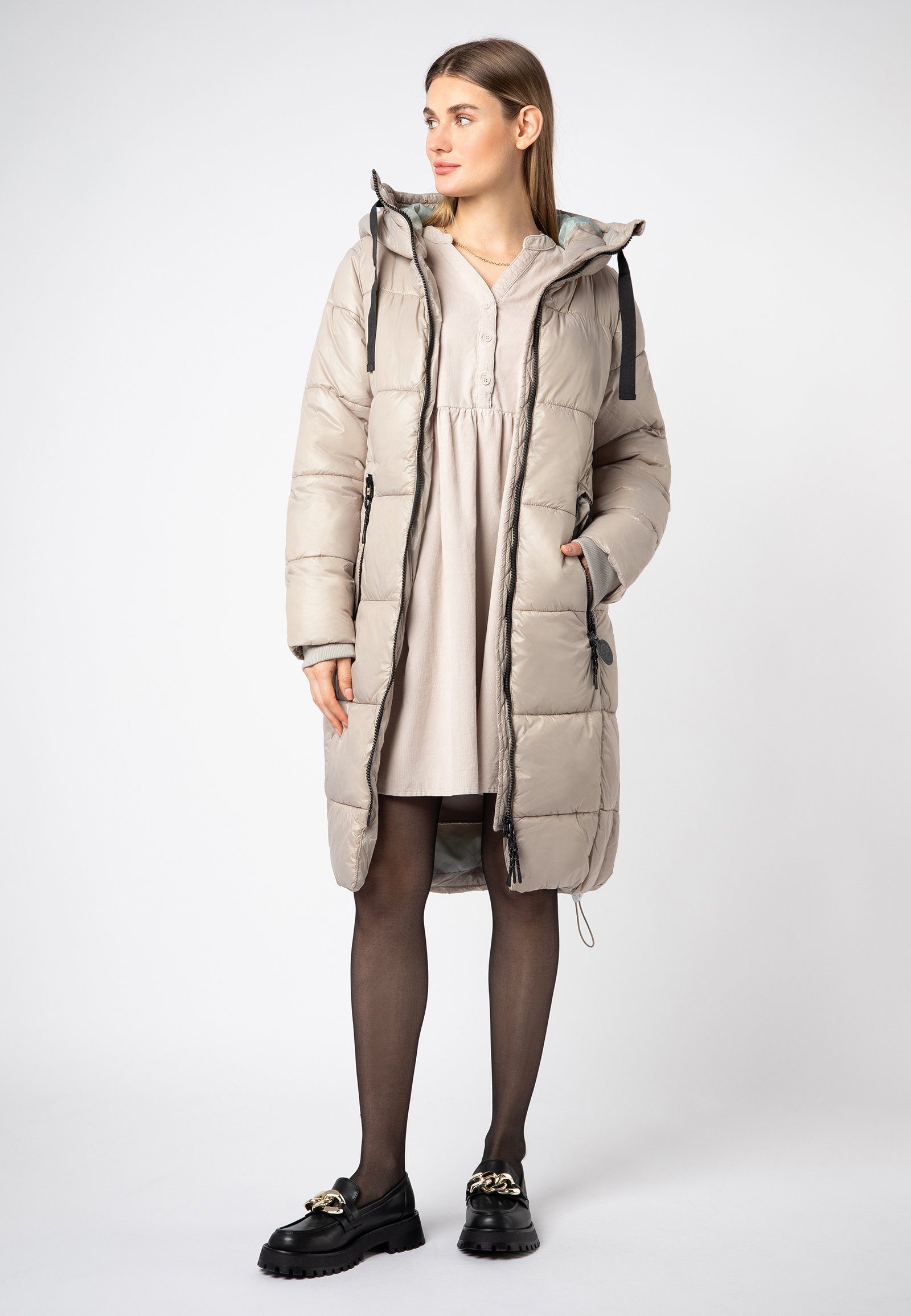 SUBLEVEL Wintermantel Langer Damen Steppmantel mit günstig online kaufen