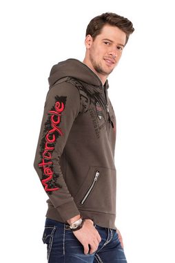 Cipo & Baxx Kapuzensweatshirt mit angesagten Prints und Stickereien