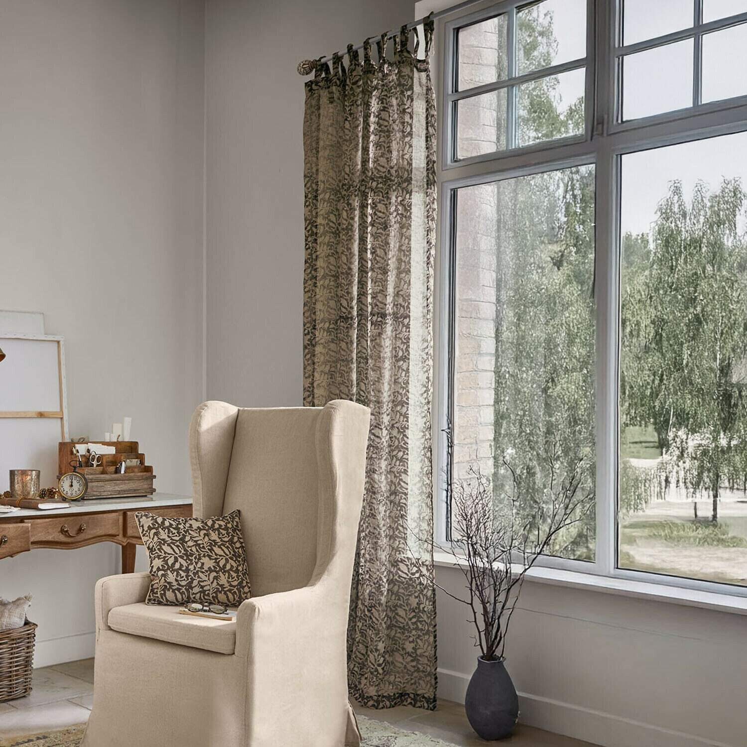 Mirabeau Vorhang Gardine Ziradayn schwarz/beige