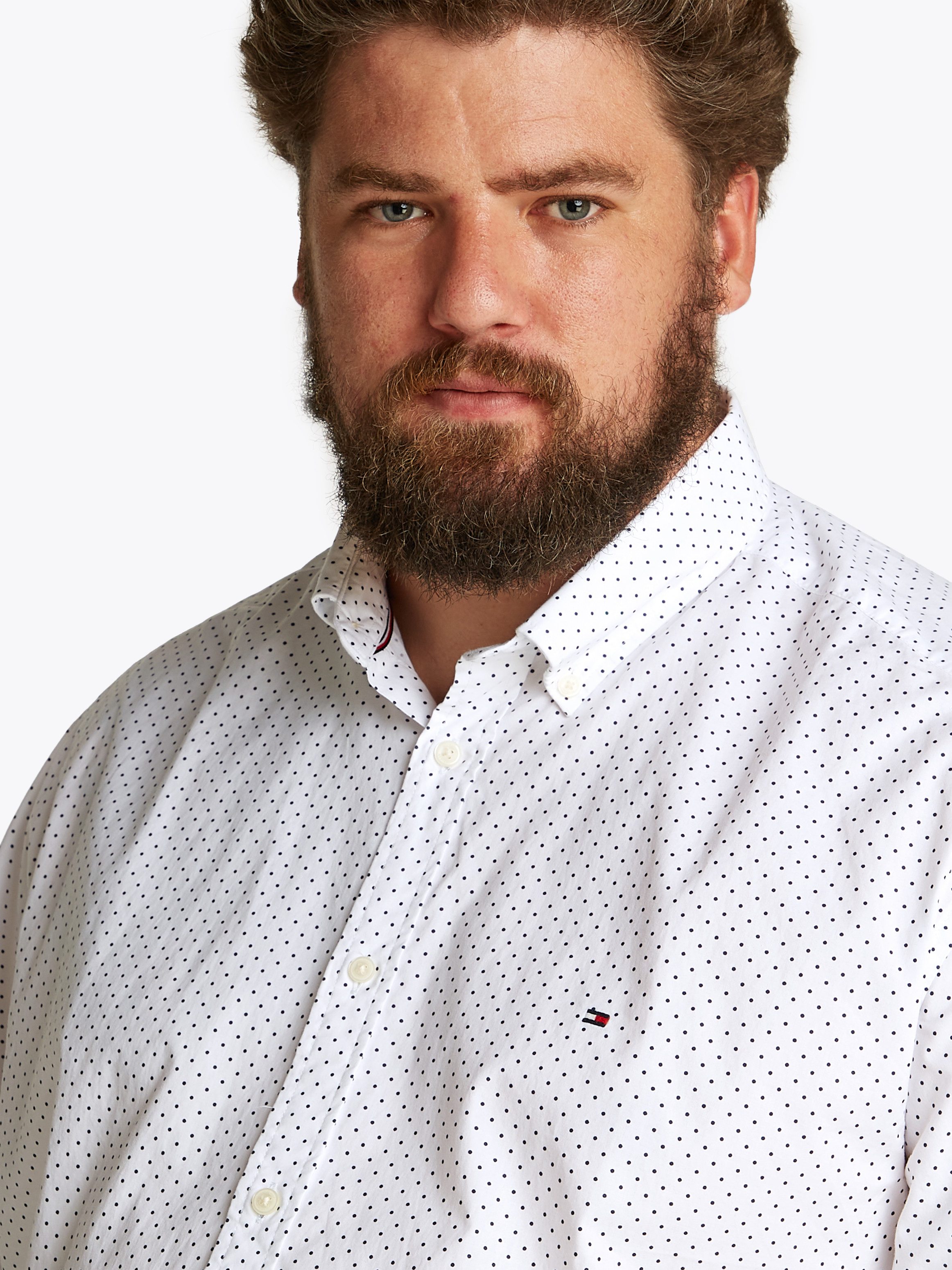 Tommy Hilfiger Big & Tall Langarmhemd BT-FLEX POPLIN POLKA DOT S-B in Große günstig online kaufen