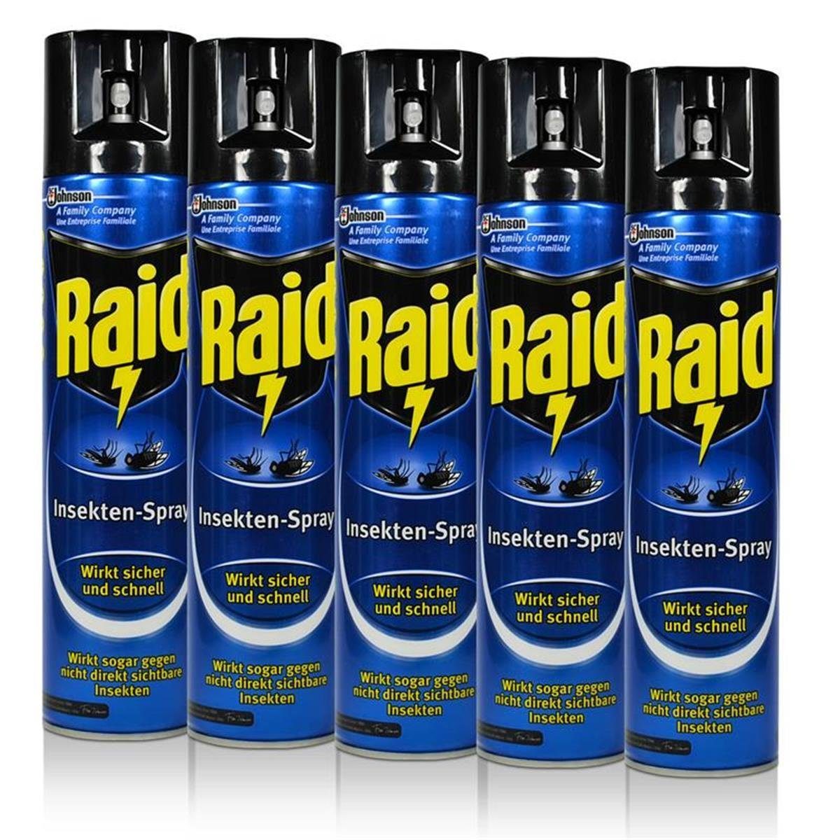 Raid Insektenfalle 5x Raid Insekten-Spray 400 ml - Wirkt sicher und schnell