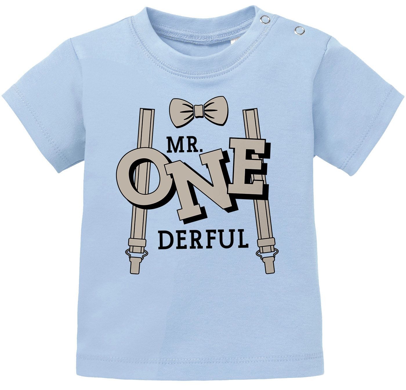 Print-Shirt Baby T-Shirt kurzarm Babyshirt Mr Onederful Geburtstag 1 Jahr