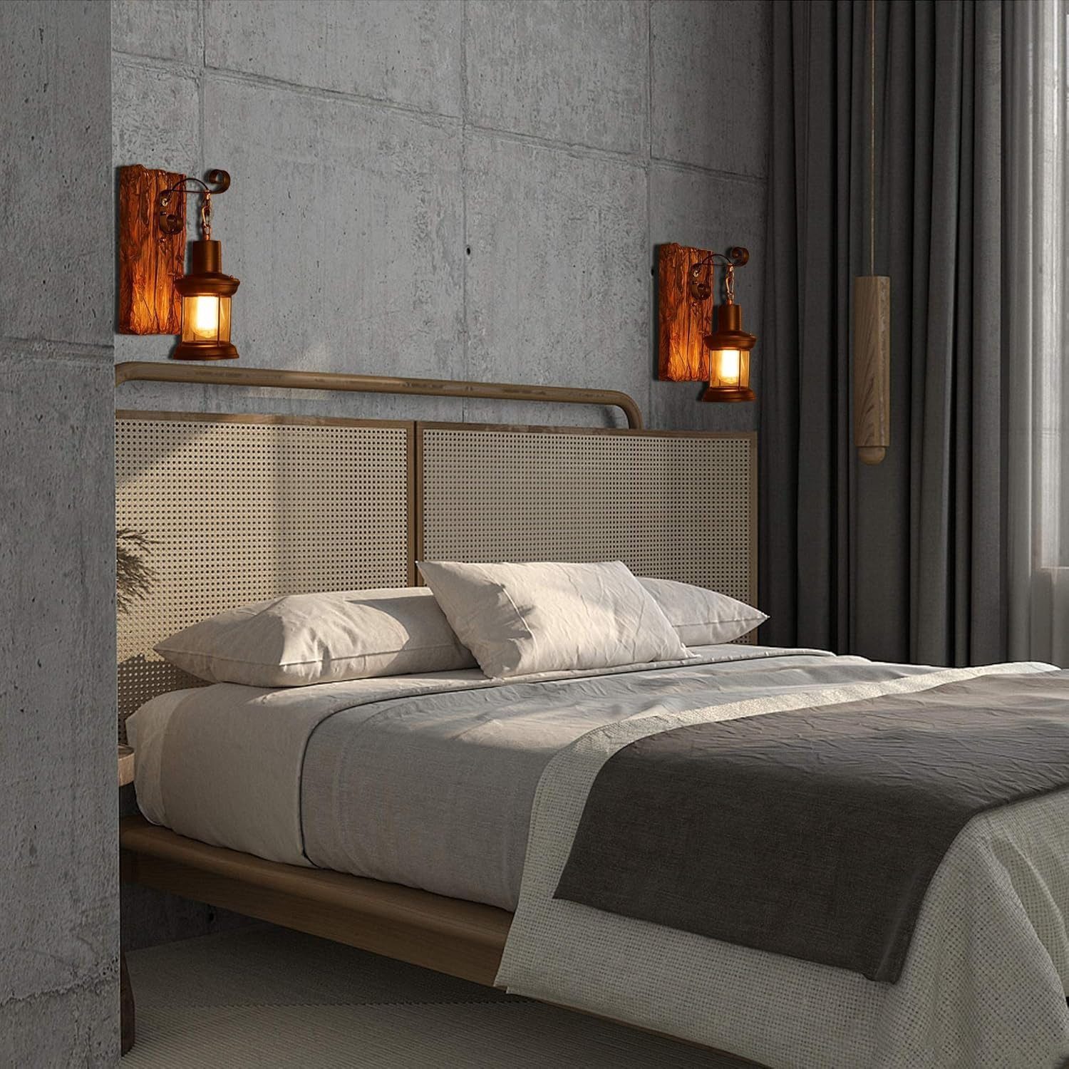BlingBin Wandleuchte Retro Wandlampe Holz Kreative günstig online kaufen