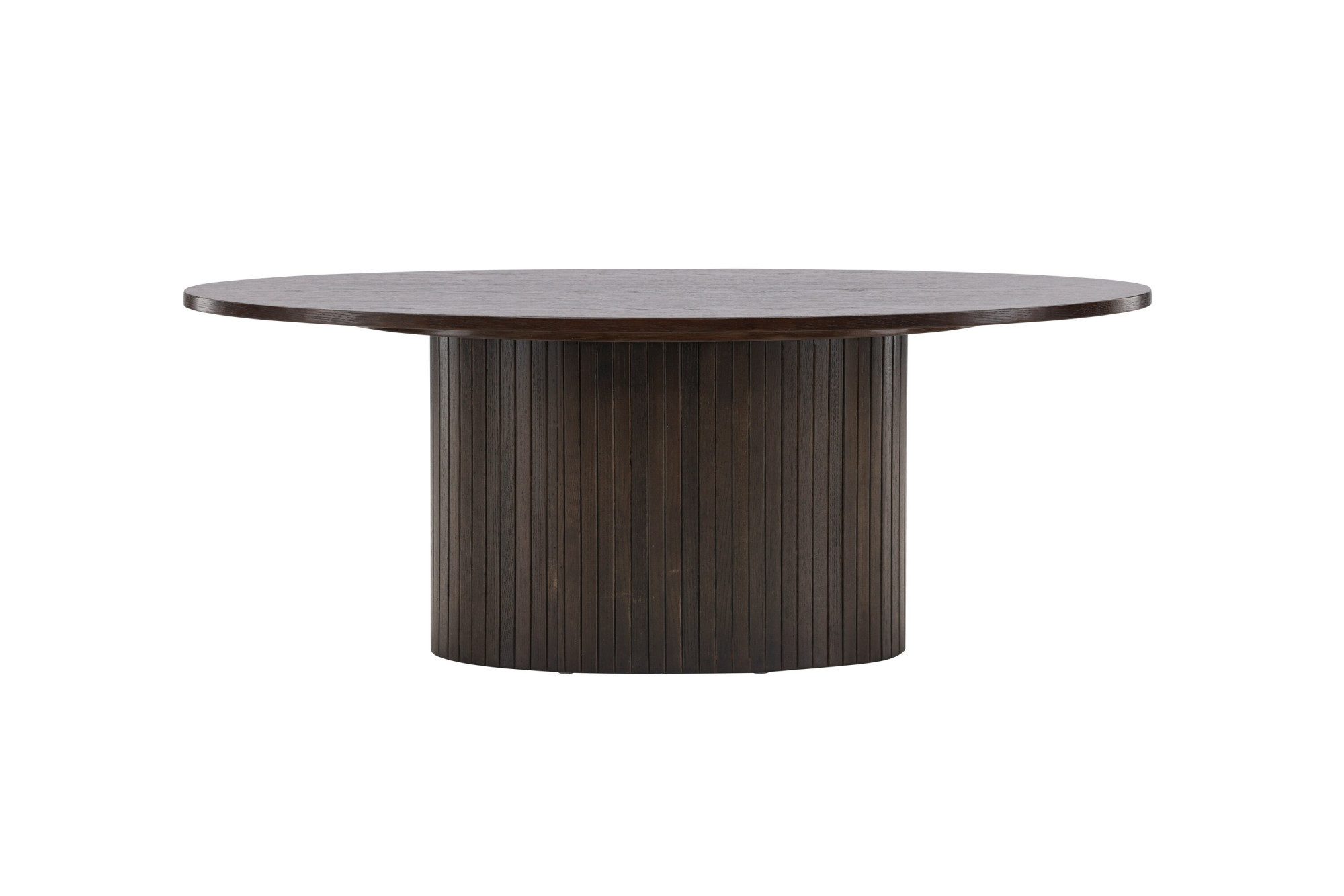 Venture Home Couchtisch Bianca, ovaler Couchtisch in warmem Mokka, 120 × 55 cm, Sofatisch, MDF, gebeizt, oval, behaglich, wohnlich