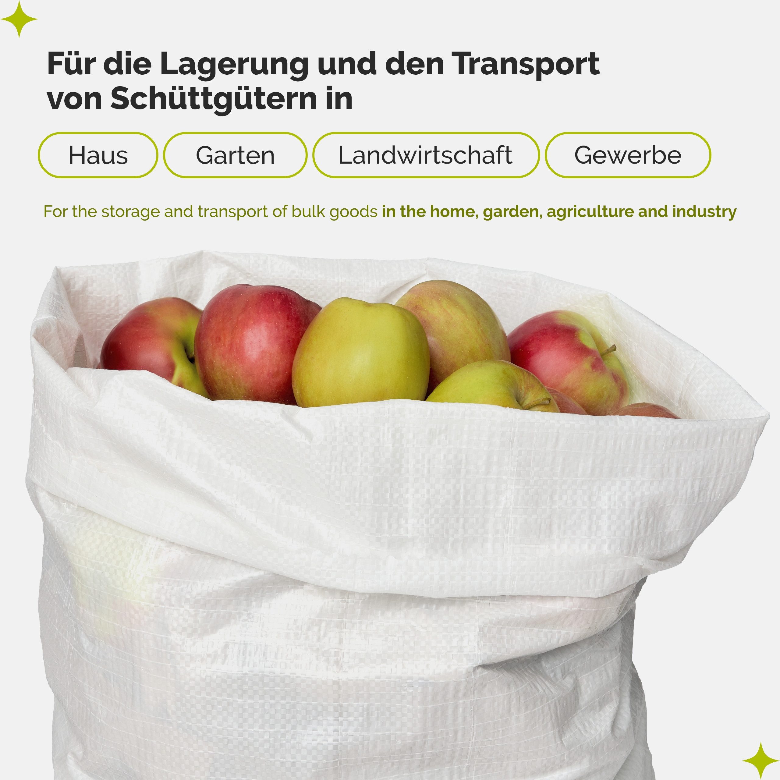 Garronda Gewebesack Polypropylensack für Sand, Lagerung, reißfest, 25 und 50 kg GD-0161, vielseitig einsetzbar: Gewebesäcke Gartensack Hochwasserschutz – Bild 4 von 5