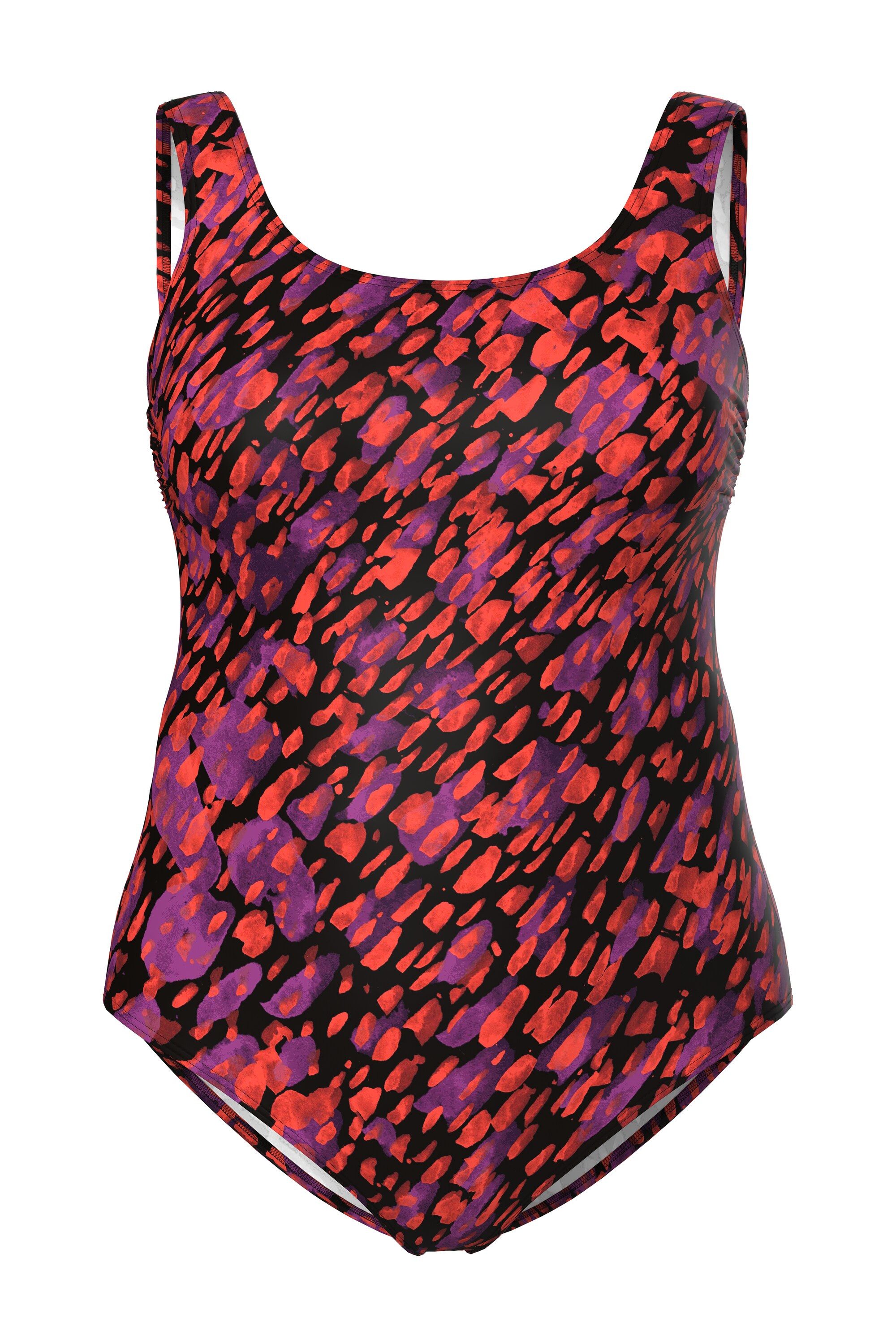 Ulla Popken Badeanzug Badeanzug bedruckt ohne Softcups Rundhals günstig online kaufen