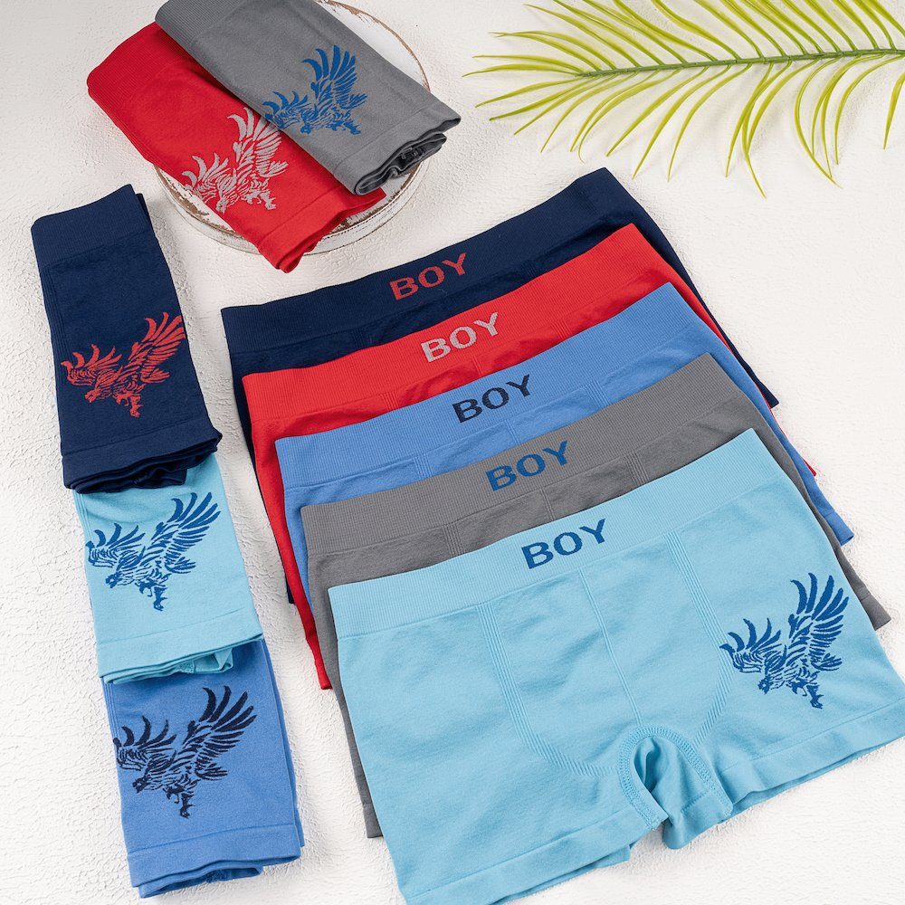 LOREZA Boxershorts 10er Set Jungen Boxershorts - Adler - Bunt (Spar-Packung, 10-St) – Bild 3 von 5