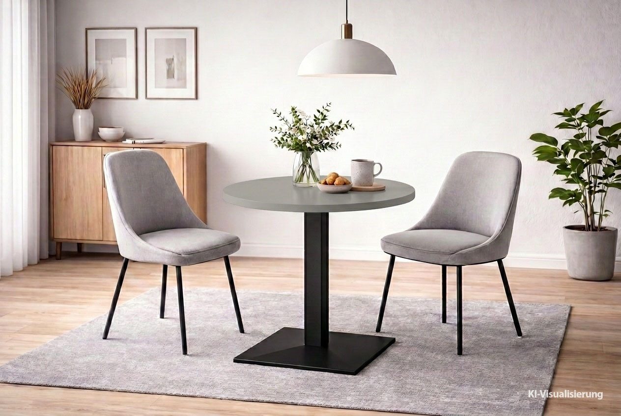 Mäusbacher Bistrotisch Big Bistro Metall, Quadrat-Säulengestell, eckige Platte Ø 70 cm H 75 cm