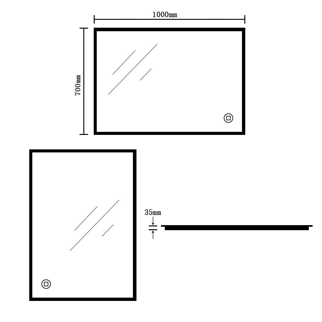 Dripex Badspiegel Wandspiegel mit LED-Beleuchtung Spiegel mit Touchschalter