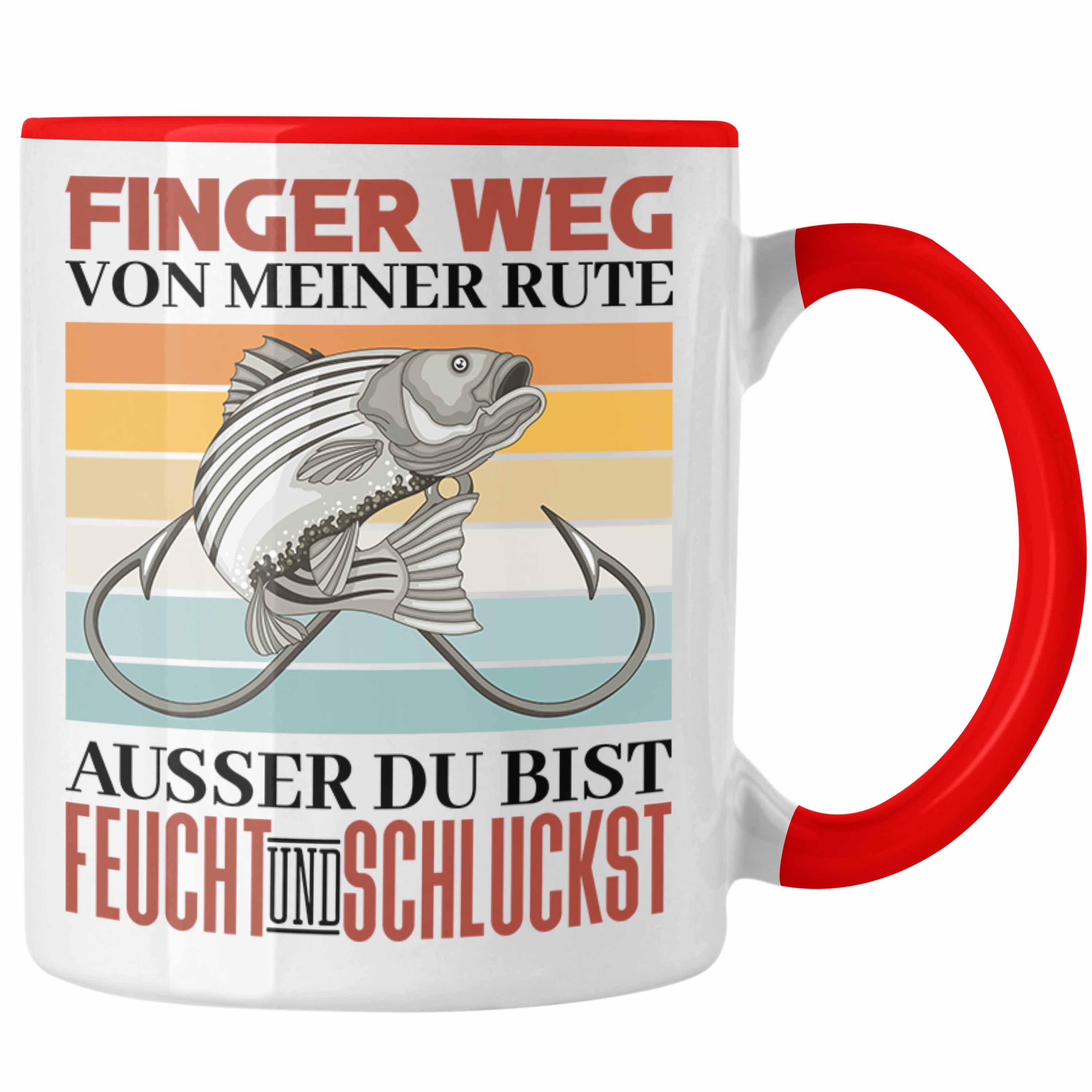 Trendation Tasse Versauter Angler Spruch Tasse Geschenk Männer Angeln Fischer Geschenki Rot